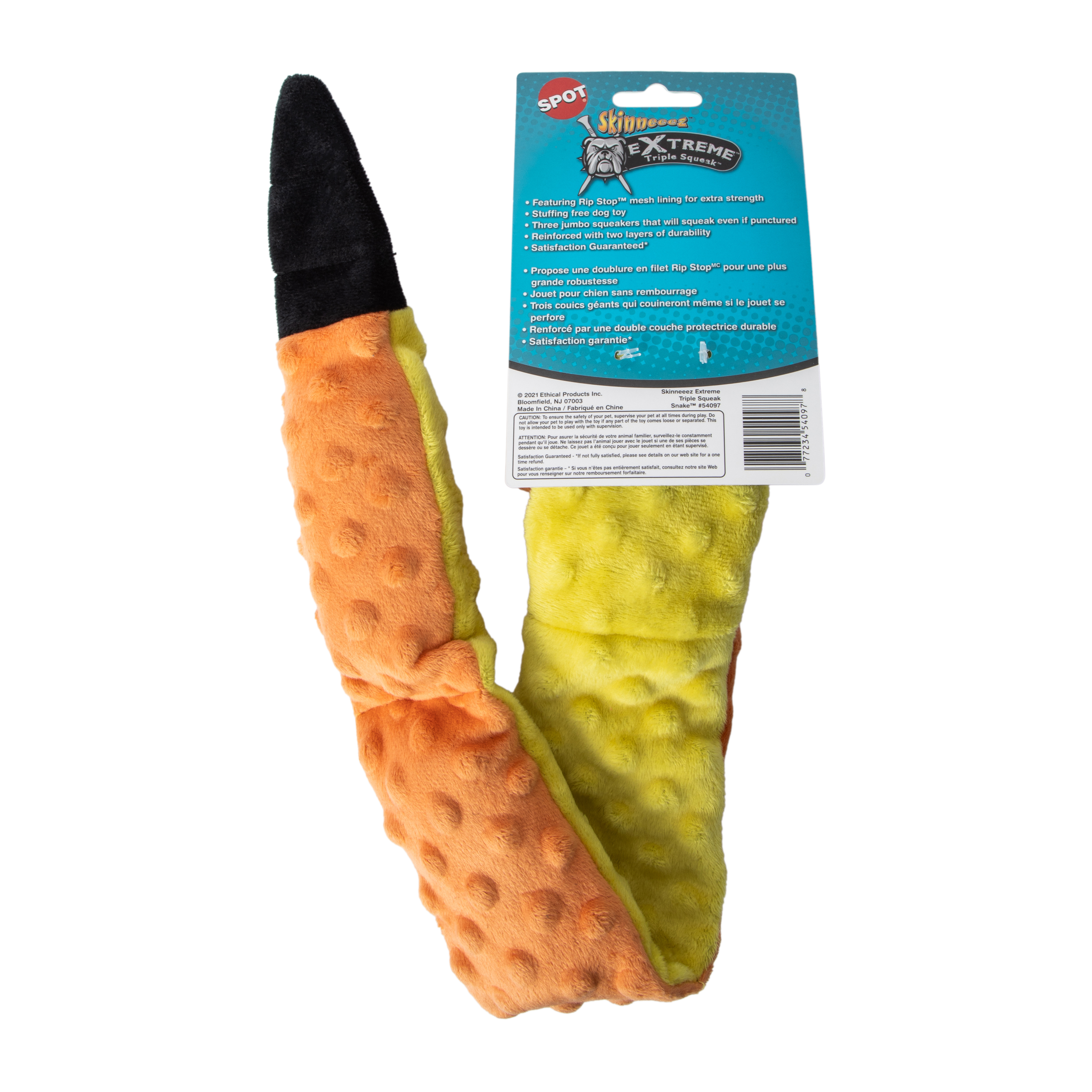 Spot® Skineeez Extreme Snake Durable Dog Toy