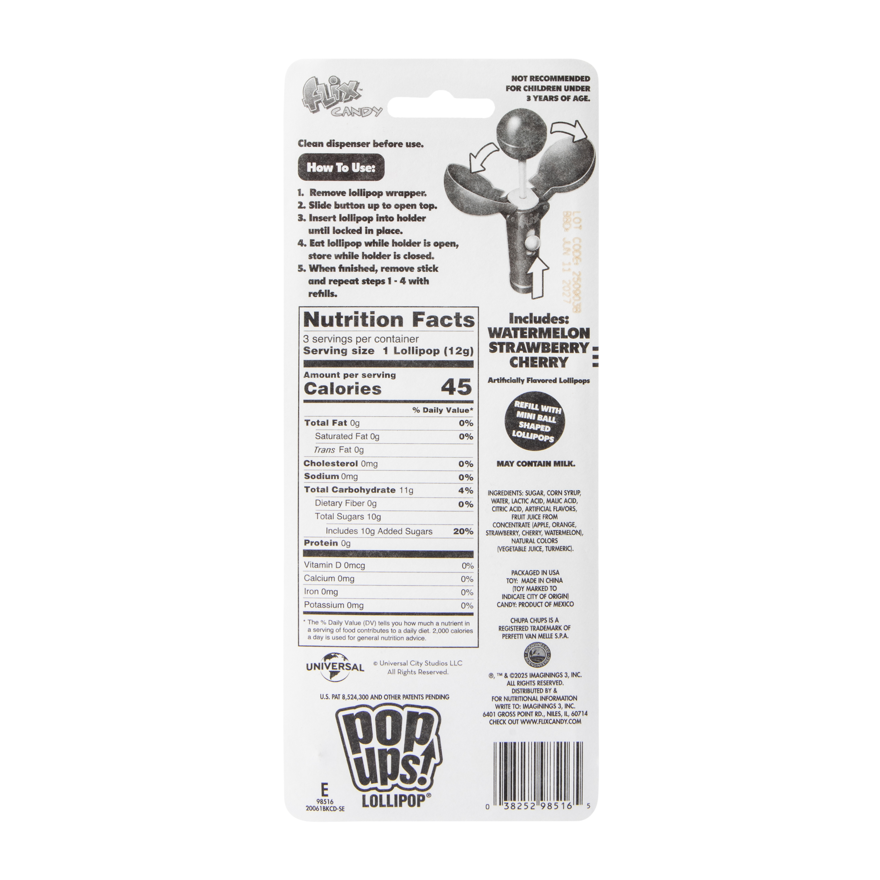 Wicked Pop Ups! Lollipops 3-Set 1.26oz