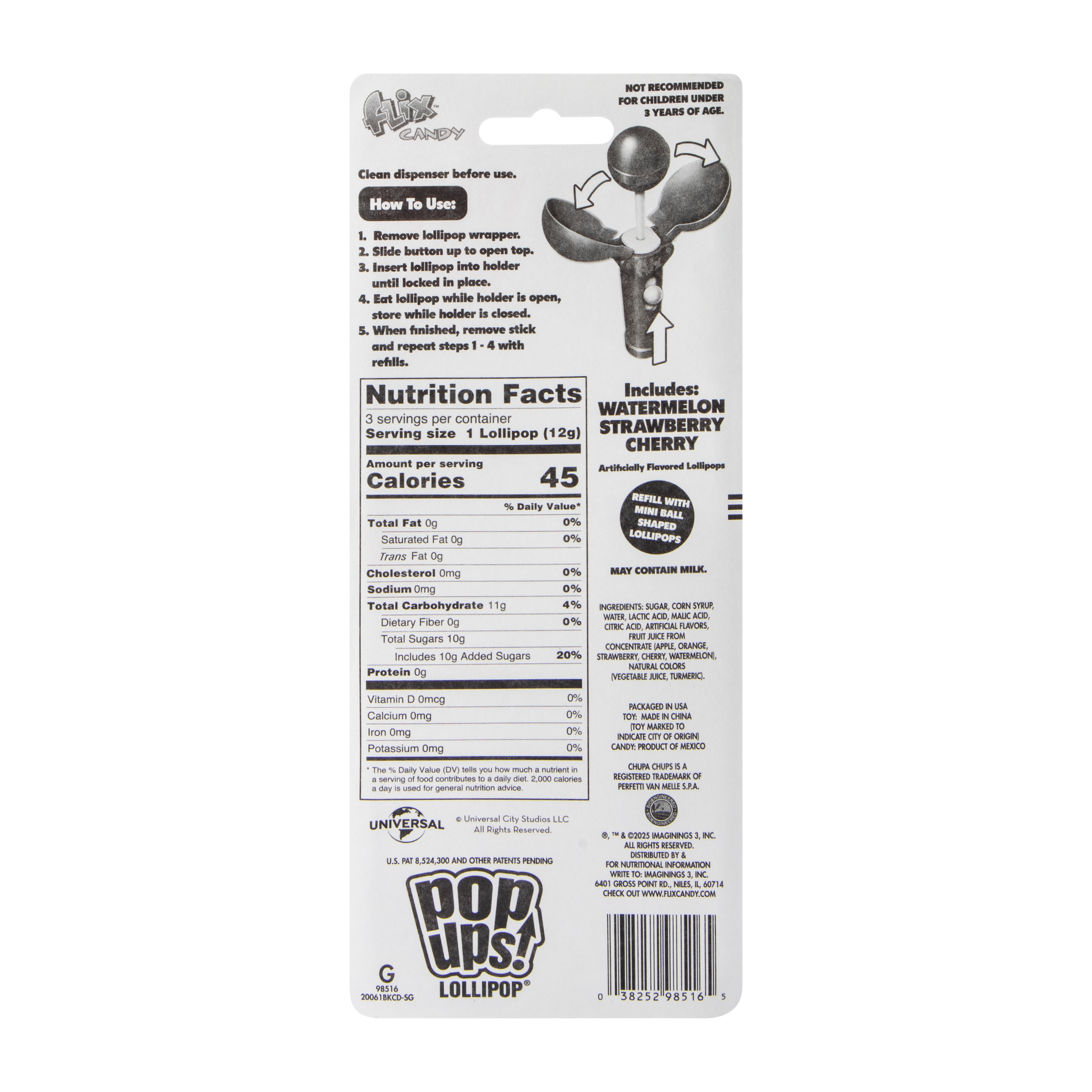 Wicked Pop Ups! Lollipops 3-Set 1.26oz