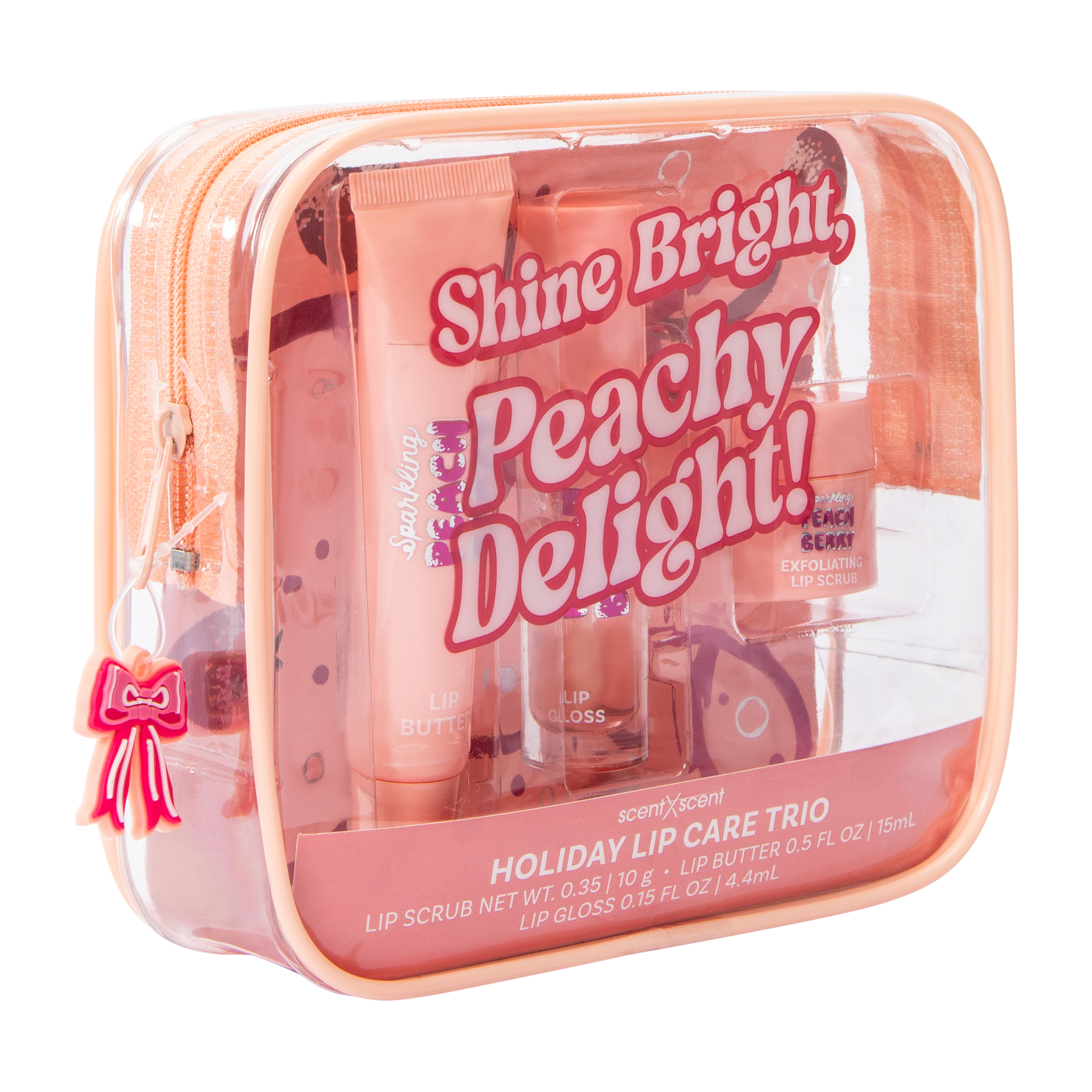 ScentXScent Shine Bright, Peachy Delight! Holiday Lip Care Trio