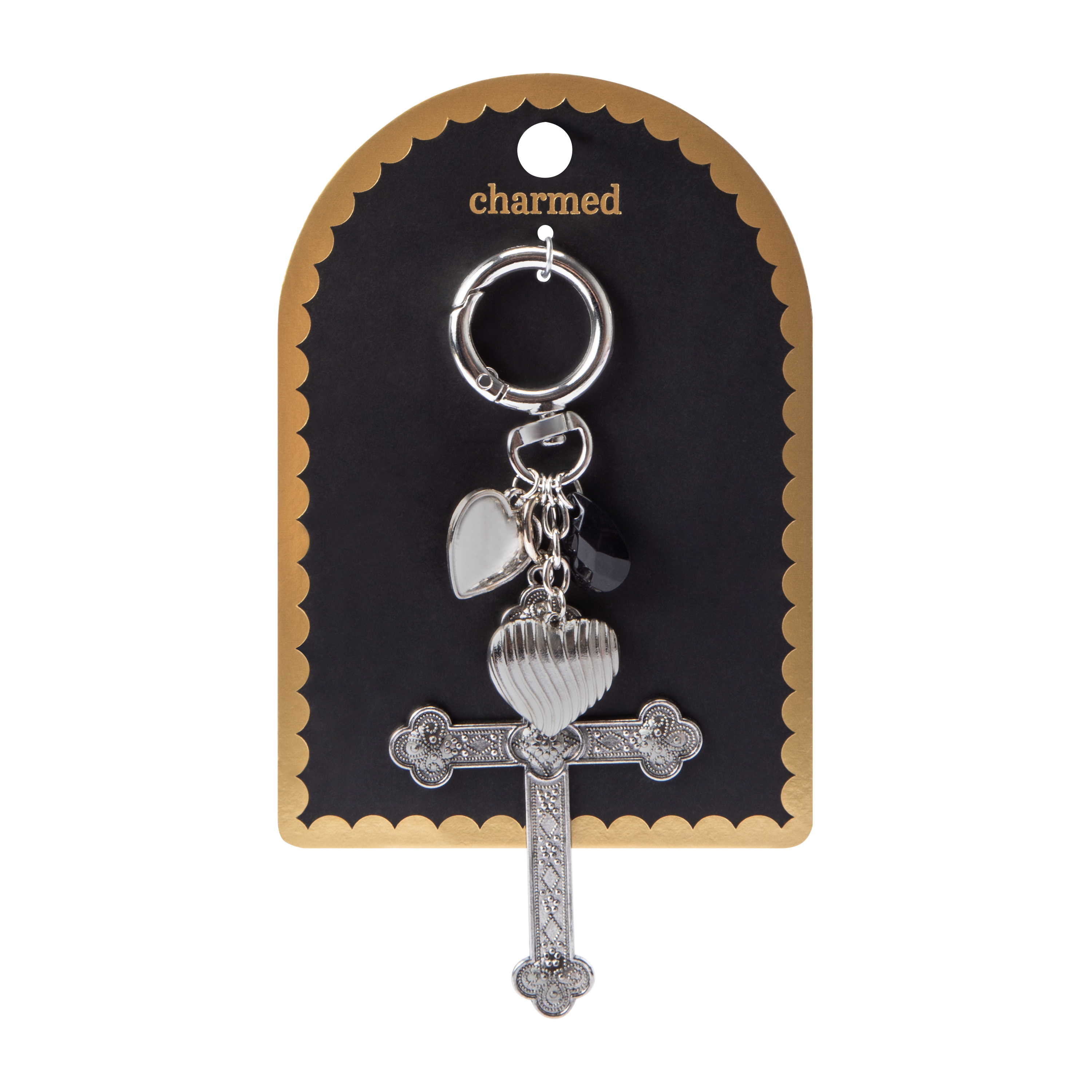 Charmed Cluster Heart Key Ring