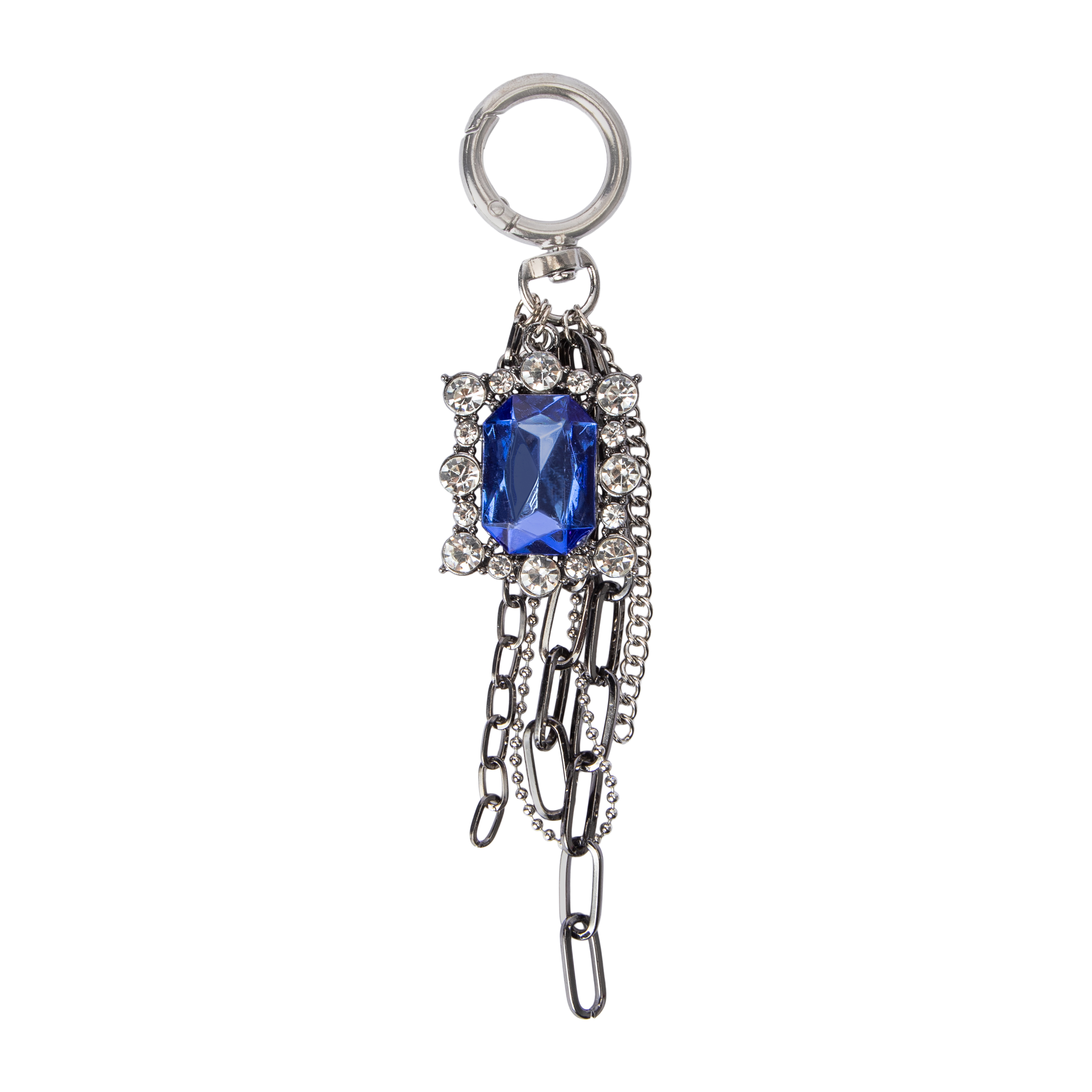 Charmed Blue Gem Cluster Key Ring