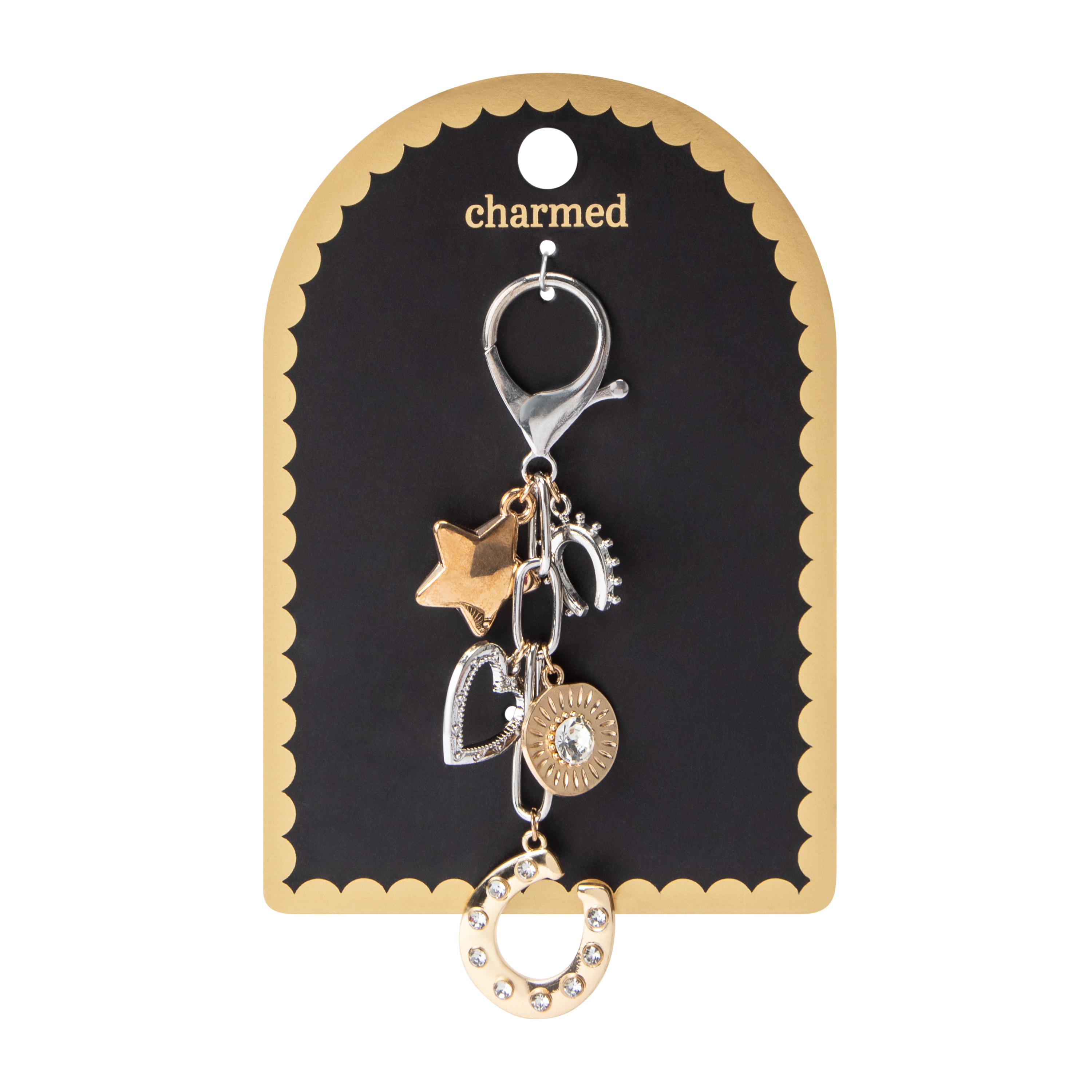 Charmed Luck Charm Cluster Key Ring