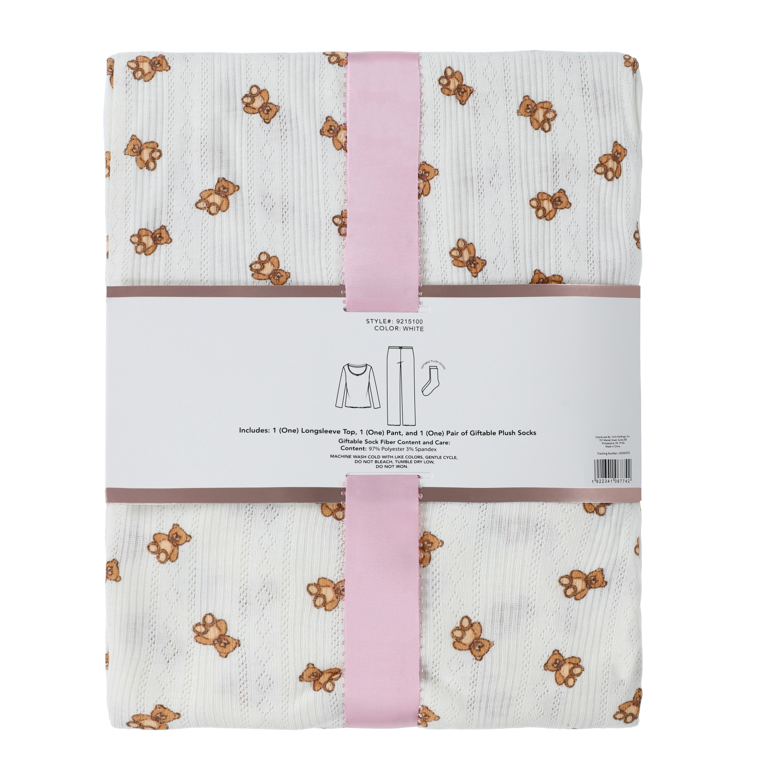 Juniors 3-Piece Pointelle Pajama Set