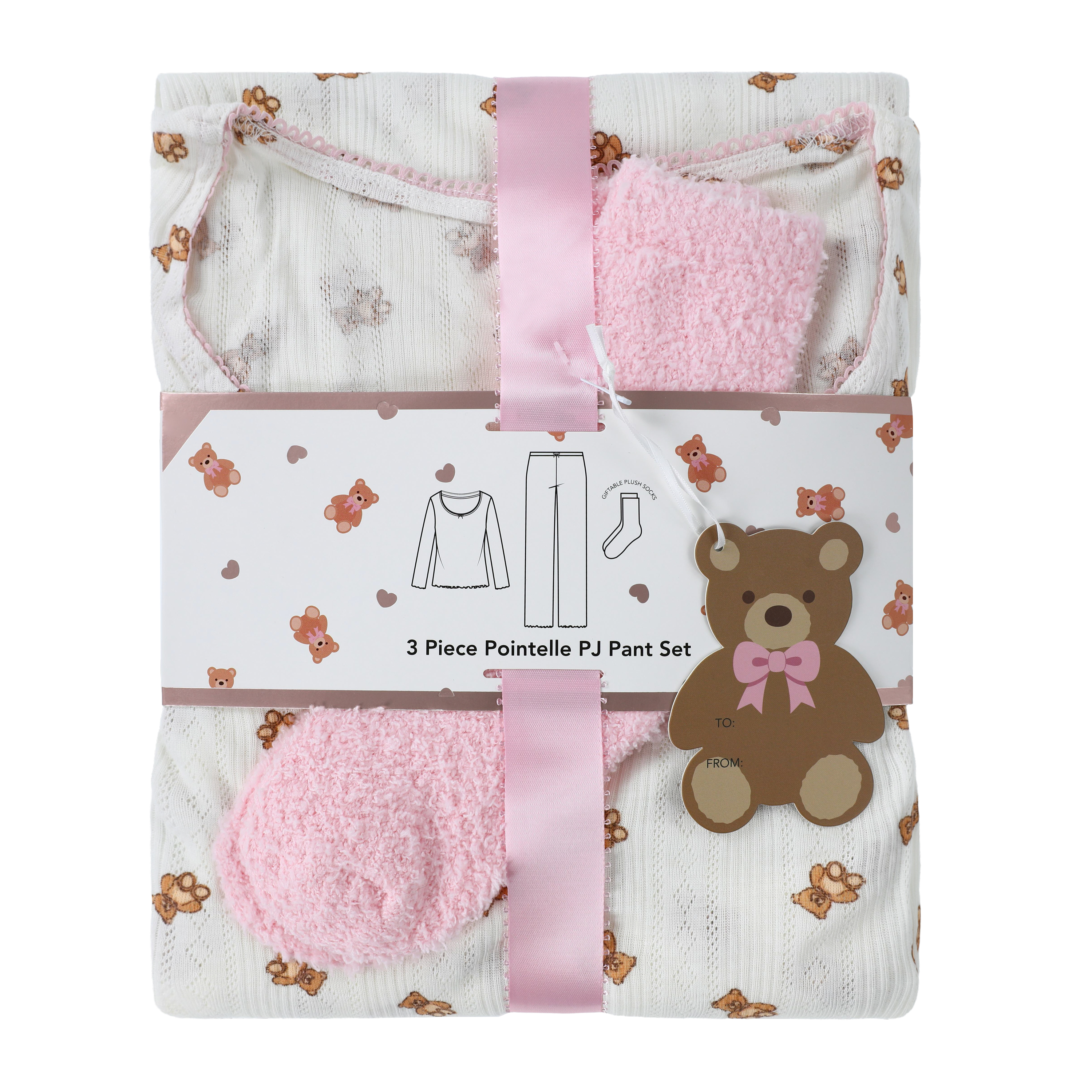 Juniors 3-Piece Pointelle Pajama Set