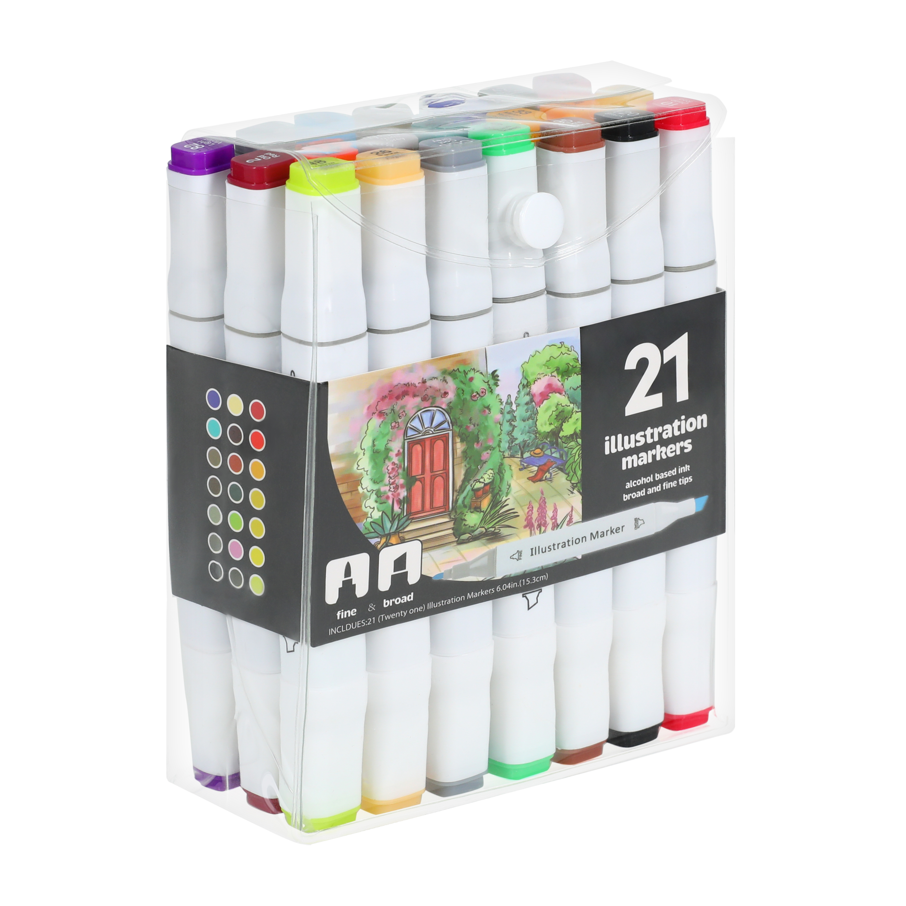 Double-Sided Illustration Markers 21-Pack