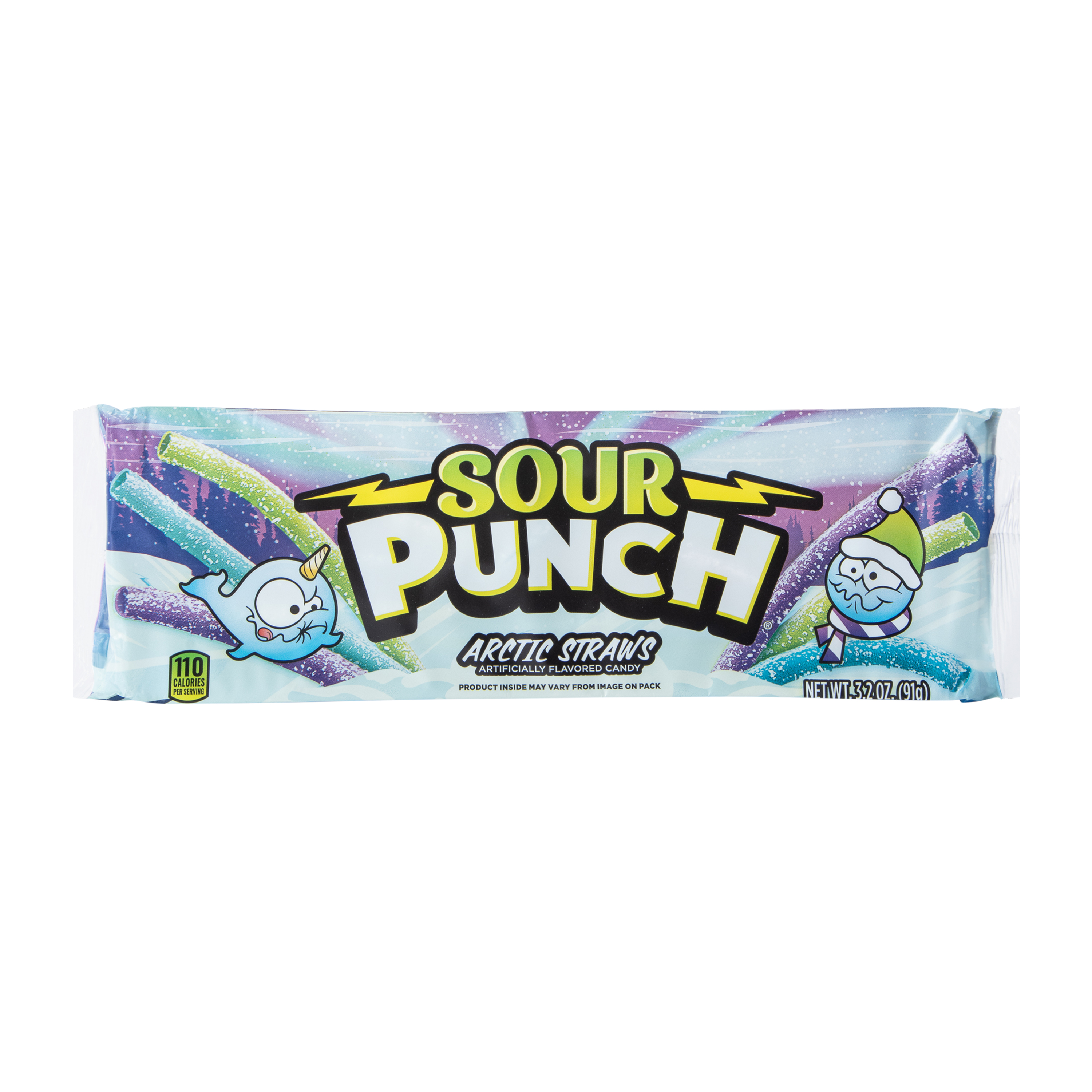 Sour Punch Arctic Straws Flavored Candy 3.2oz