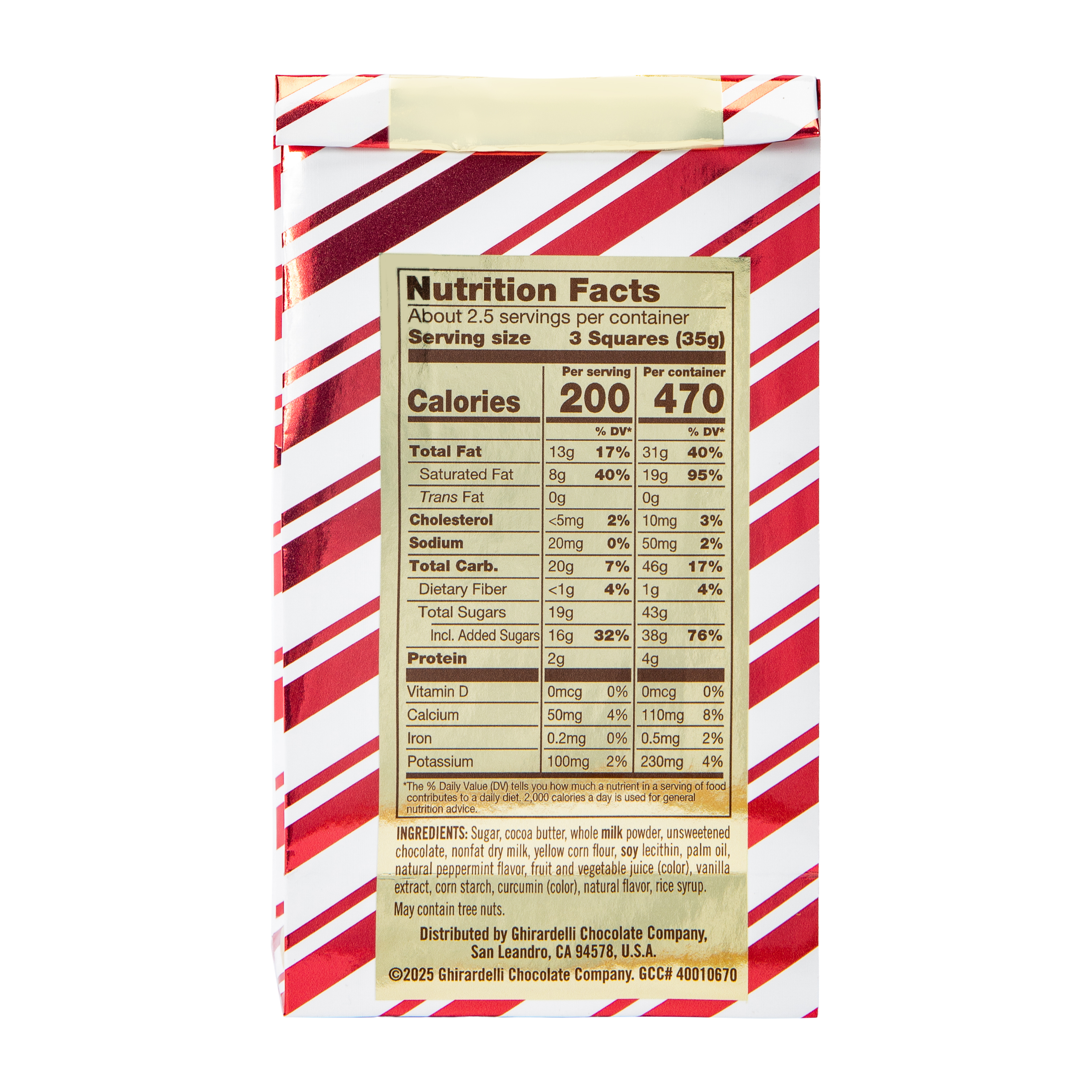 Ghirardelli® Peppermint Bark Squares Chocolates 2.9oz