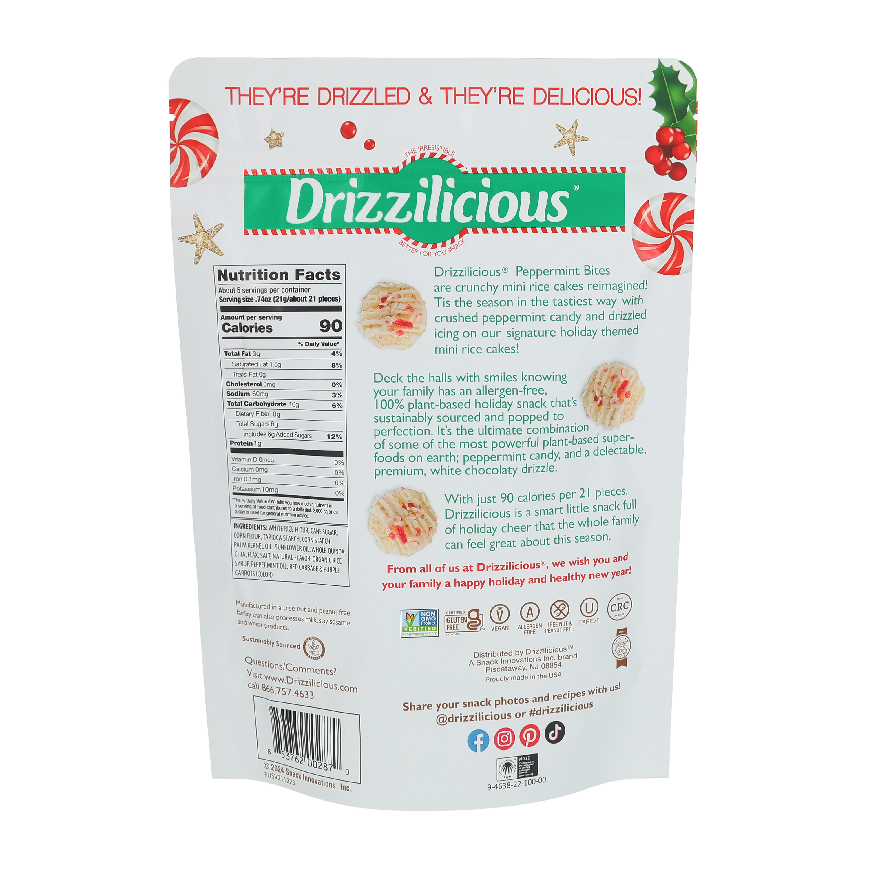 Drizzilicious® Peppermint Bites 4oz