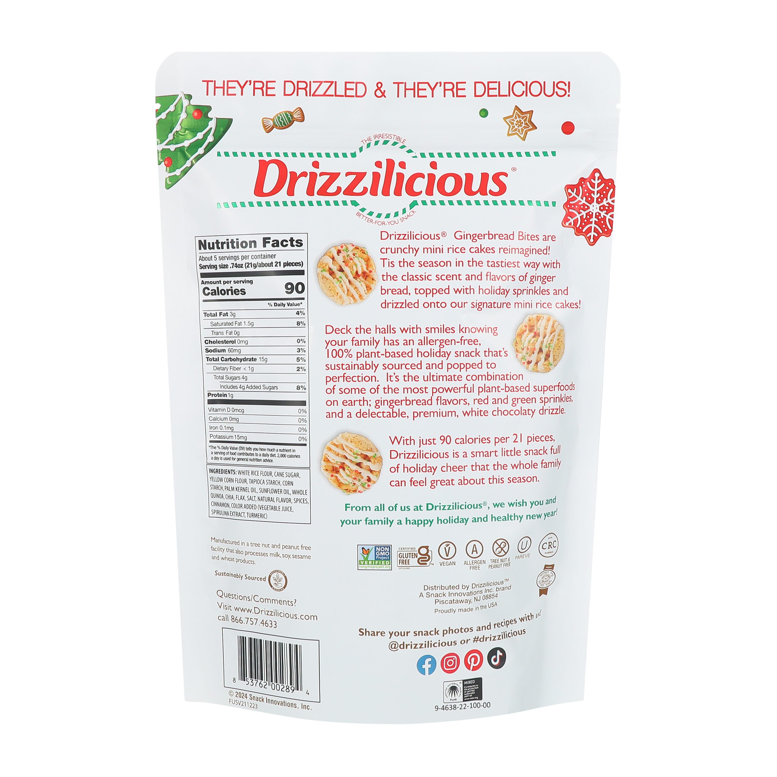 Drizzilicious® Ginger Bread Bites 4oz
