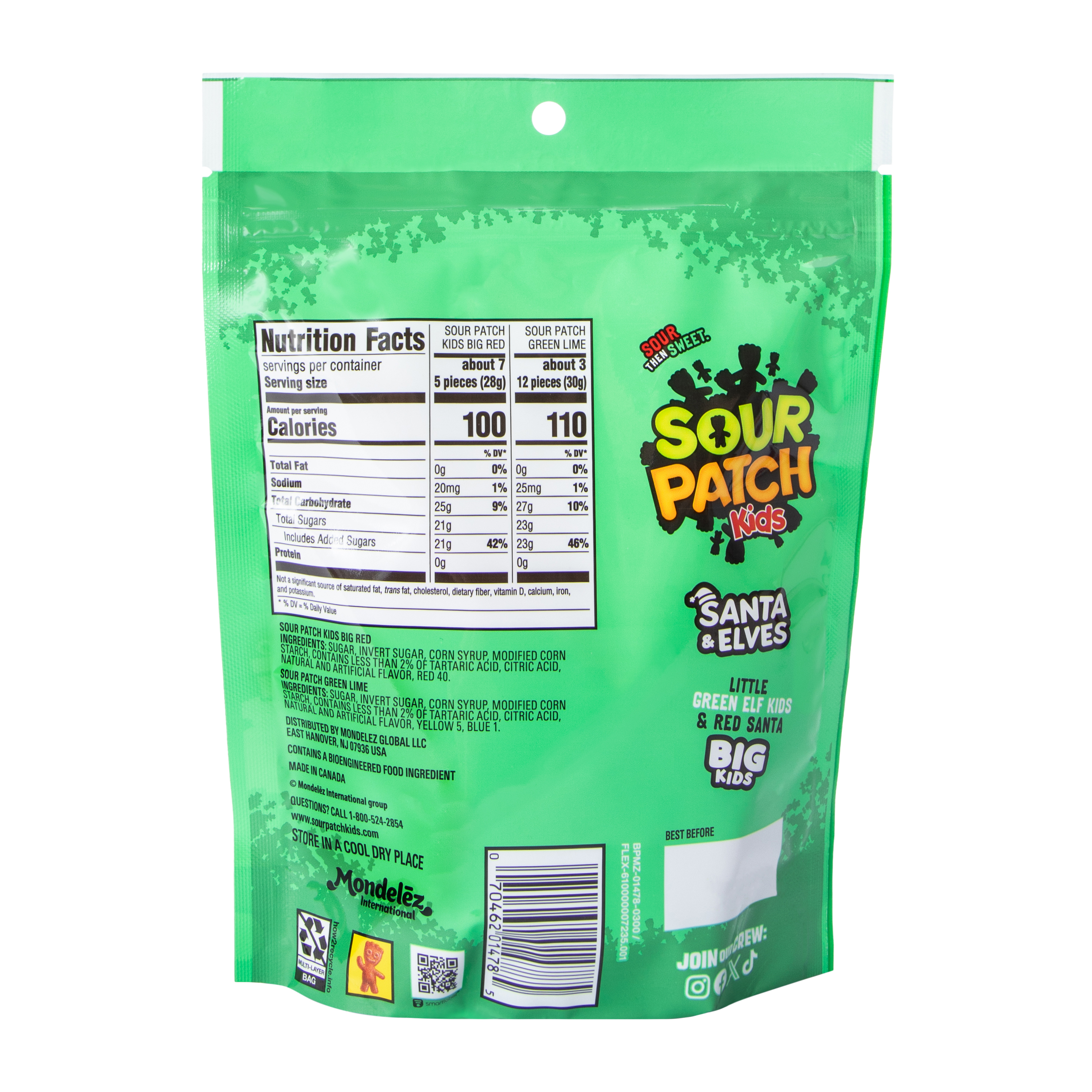 Sour Patch Kids® Santa & Elves Candy 9.8oz