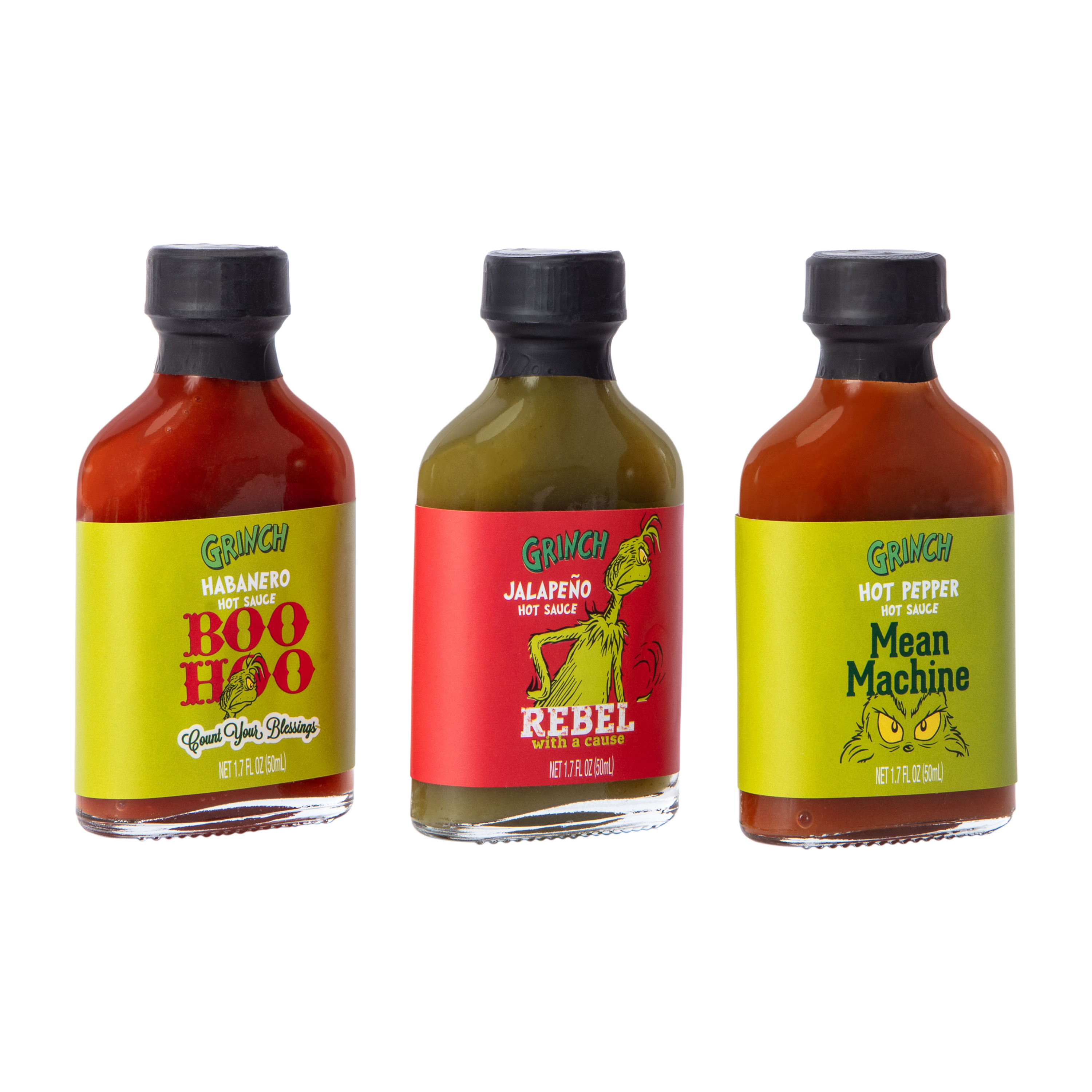 The Grinch™ Dr. Seuss™ Mean Machine Hot Sauce 3-Pack 5.07in