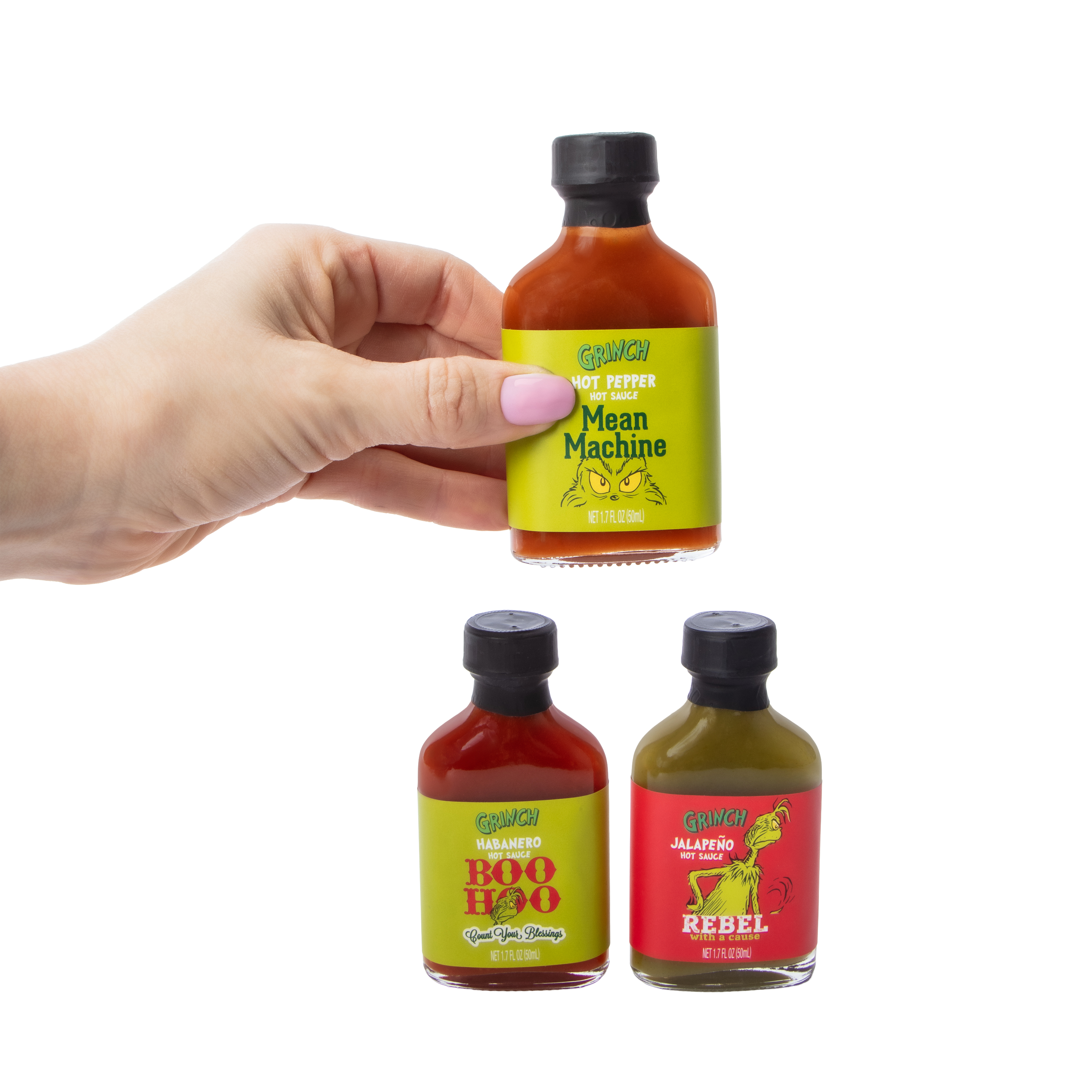 The Grinch™ Dr. Seuss™ Mean Machine Hot Sauce 3-Pack 5.07in