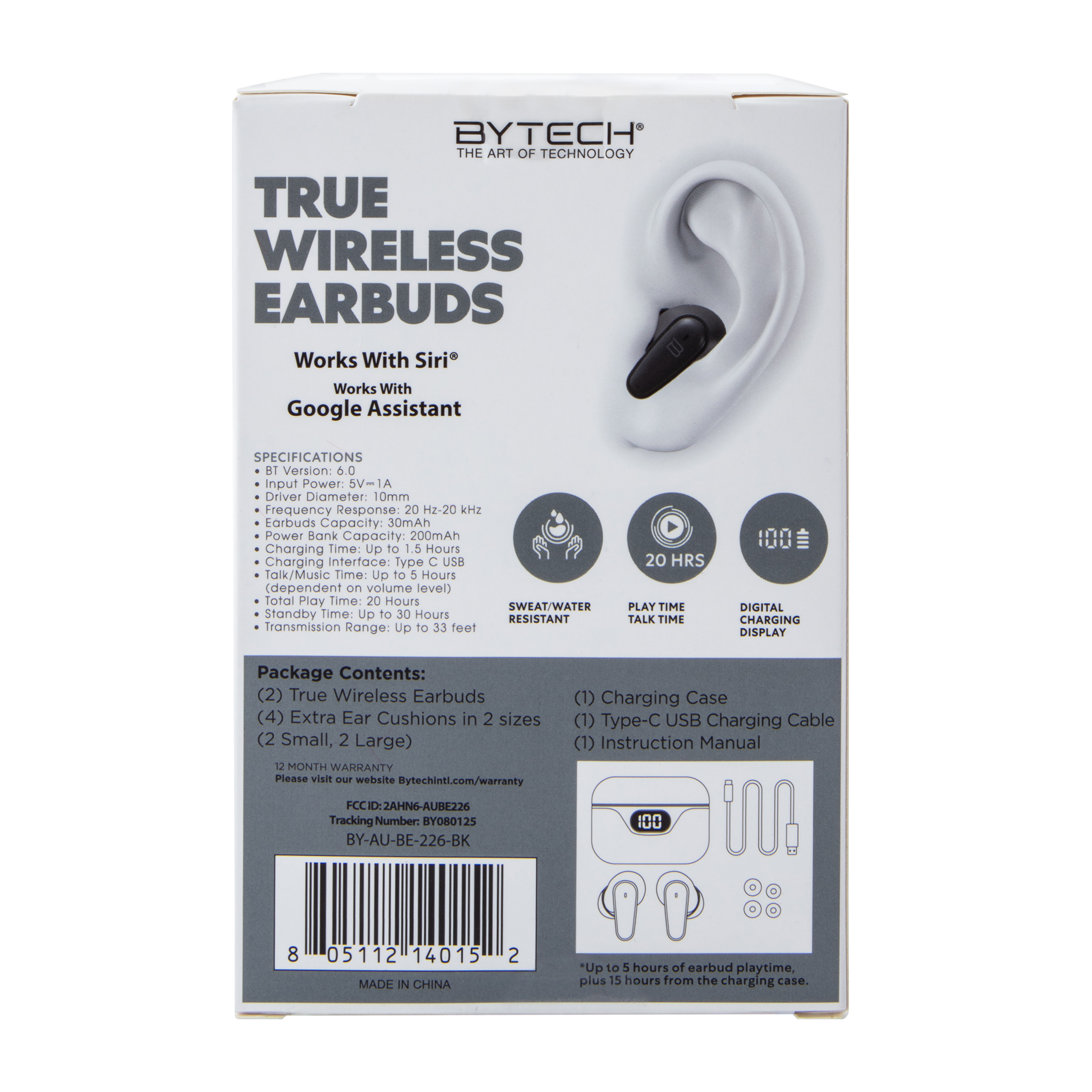 Bytech® True Wireless Earbuds
