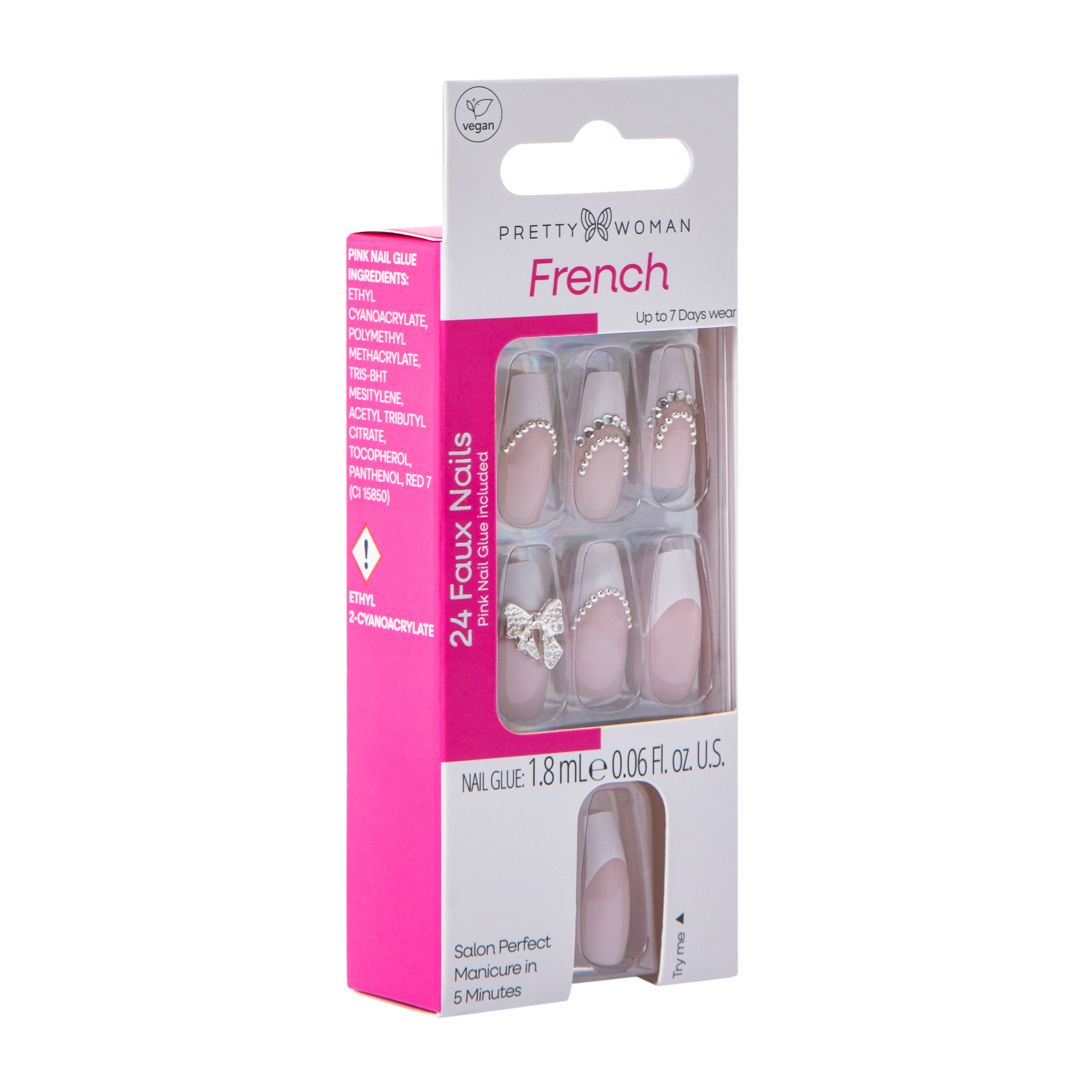 Pretty Woman French Faux Nails Set 24-Count