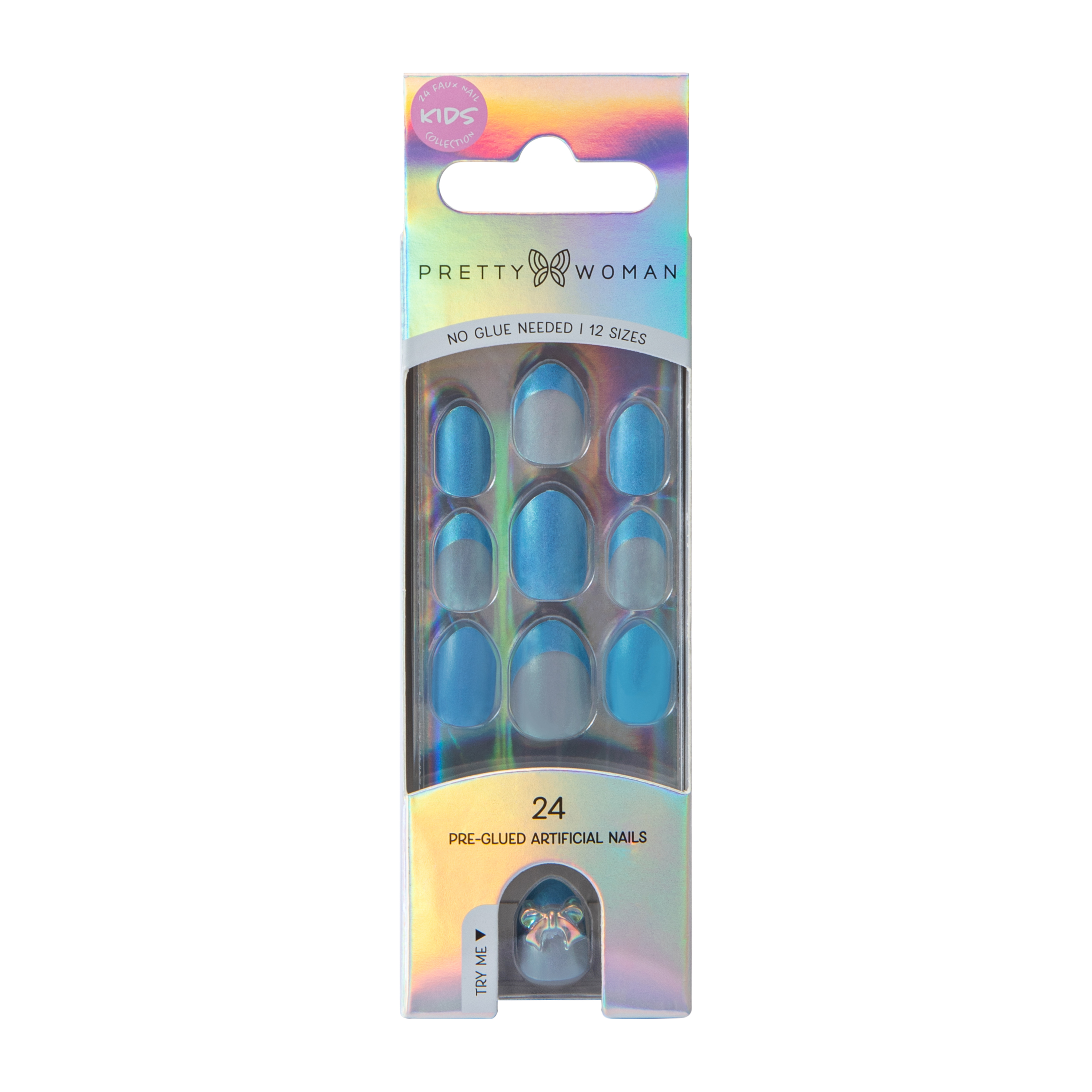 Pretty Woman Kids Pre-Glued Artificial Nails 24-Count