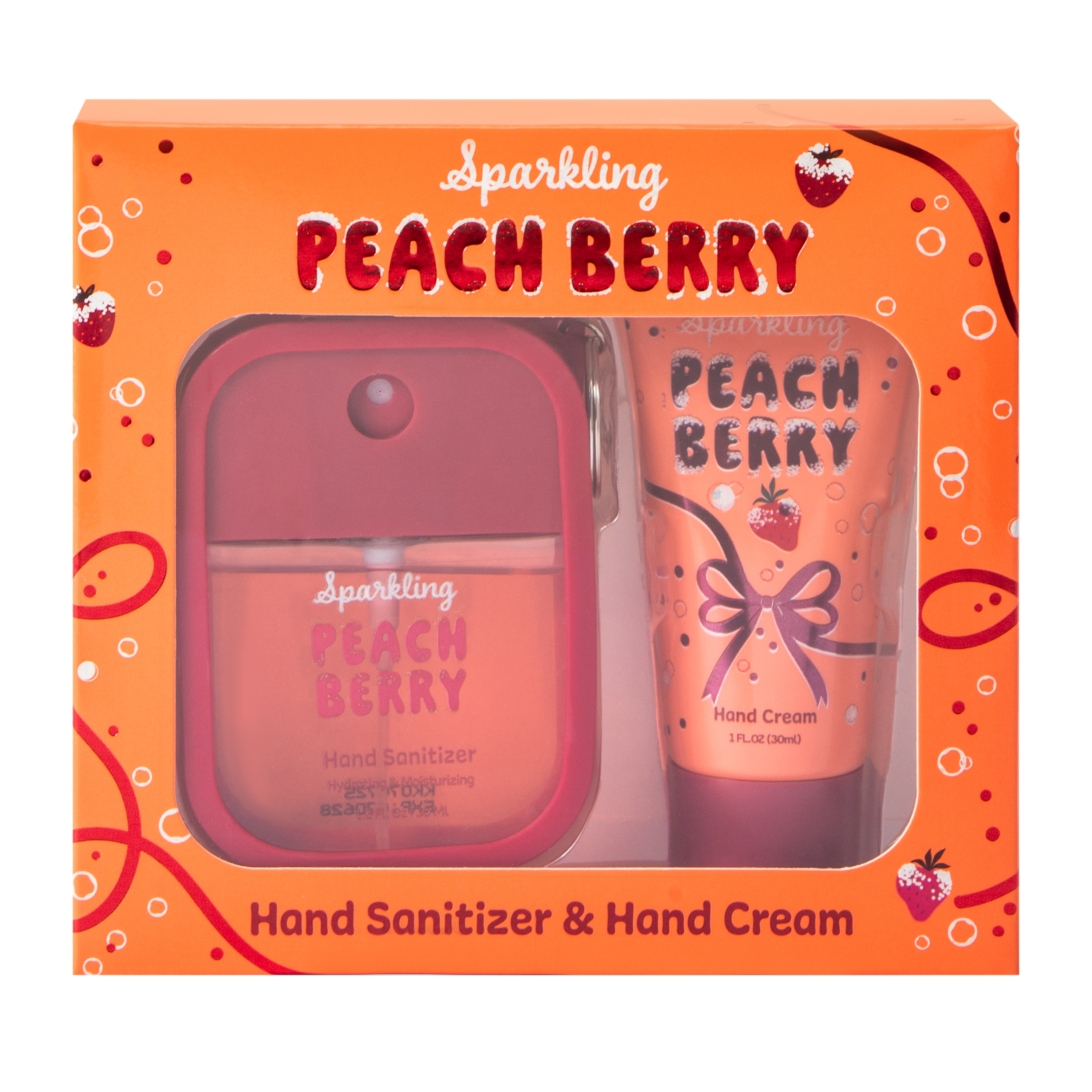 Sparkling Peach Berry Hand Sanitizer & Cream Set