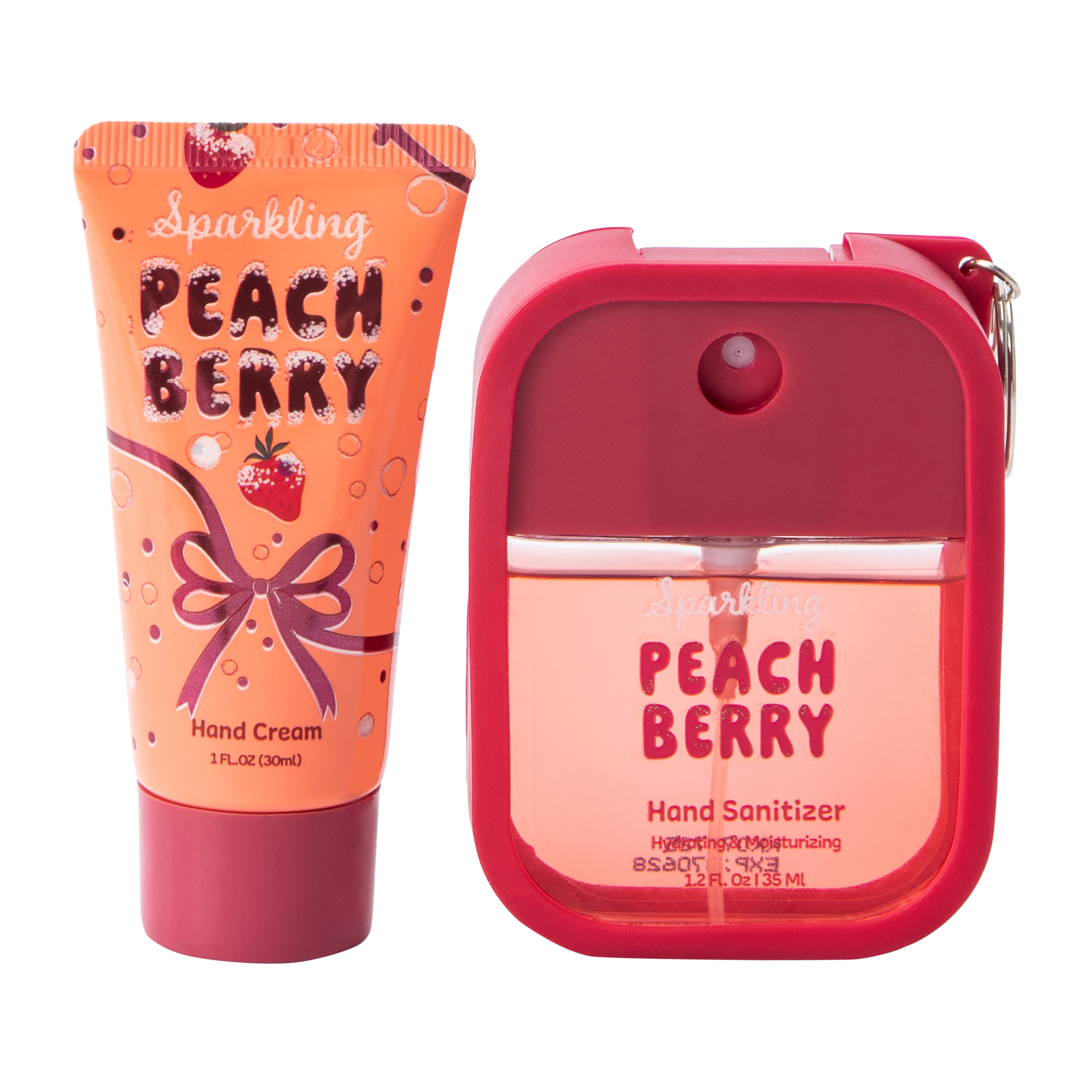 Sparkling Peach Berry Hand Sanitizer & Cream Set