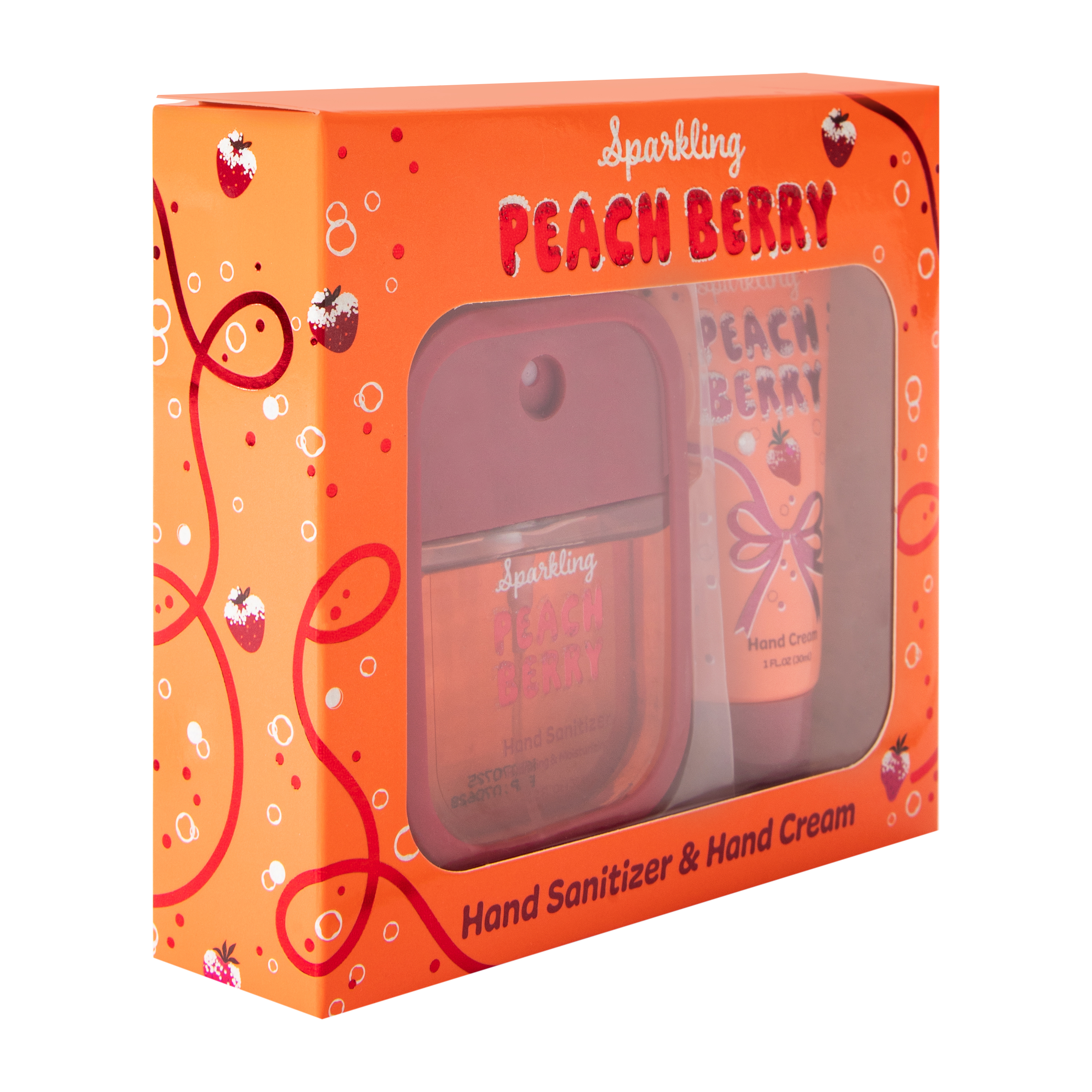 Sparkling Peach Berry Hand Sanitizer & Cream Set