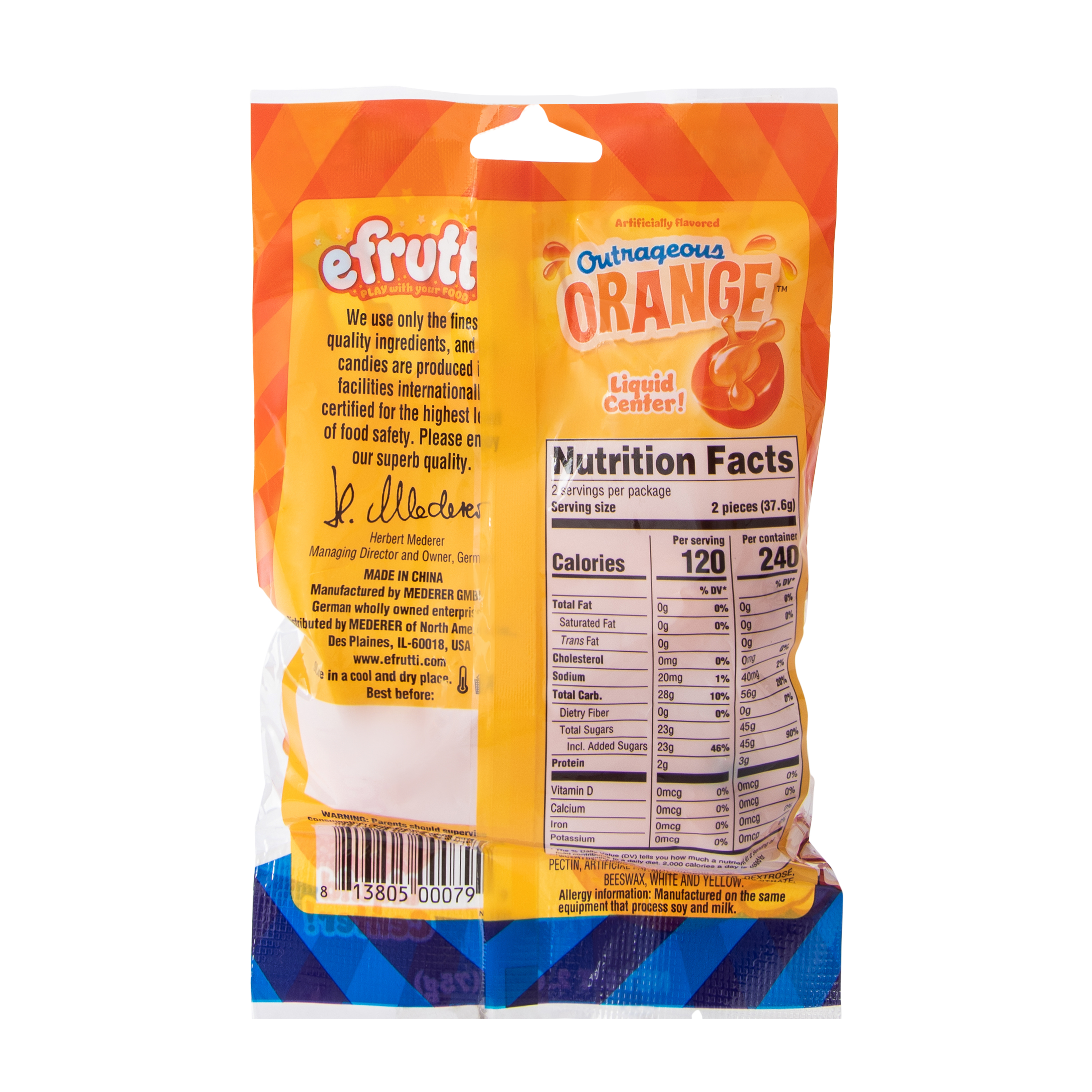 Efrutti® Outrageous Orange 2.6oz Gummi Candy