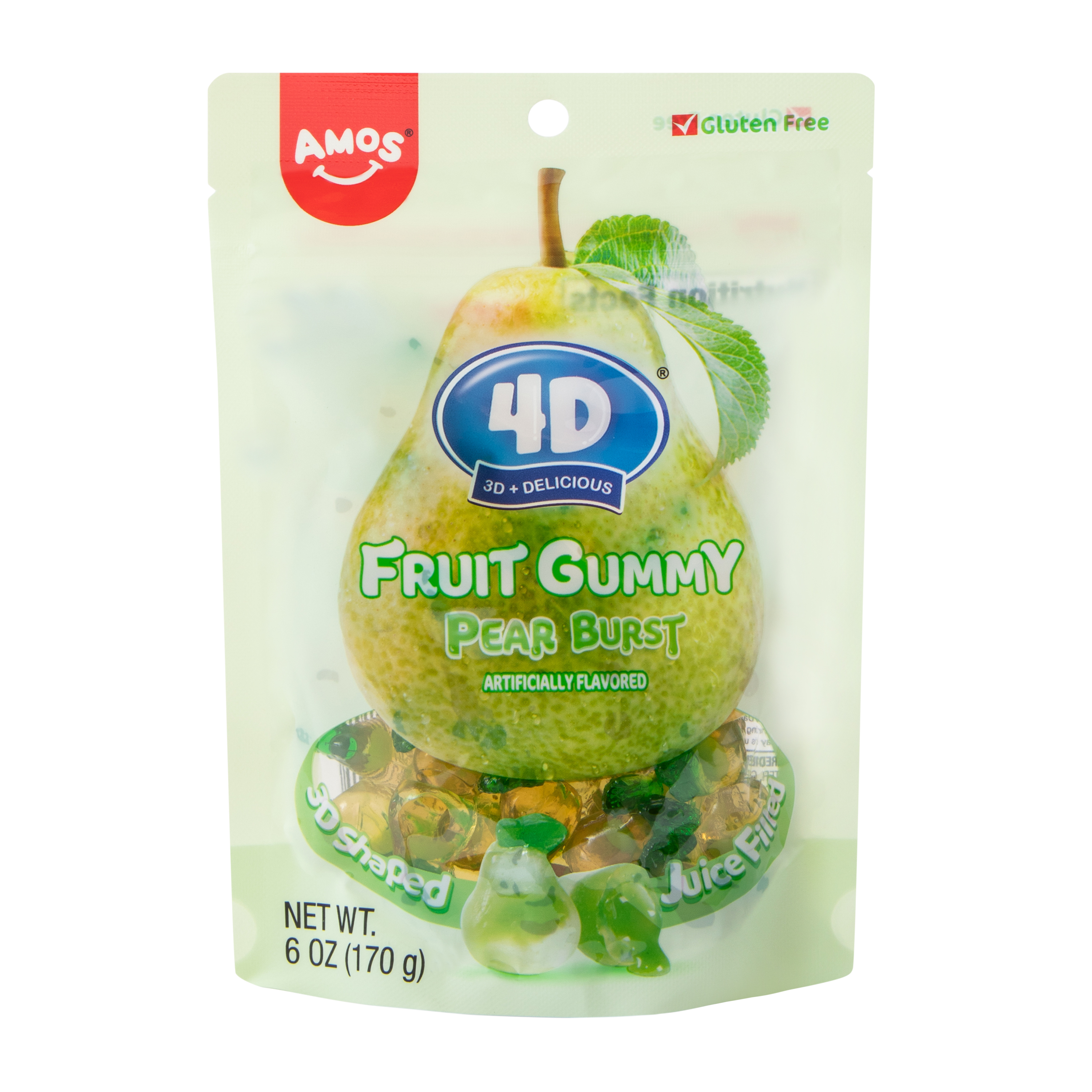 Amos® 4D® Pear Burst Fruit Gummy 6oz