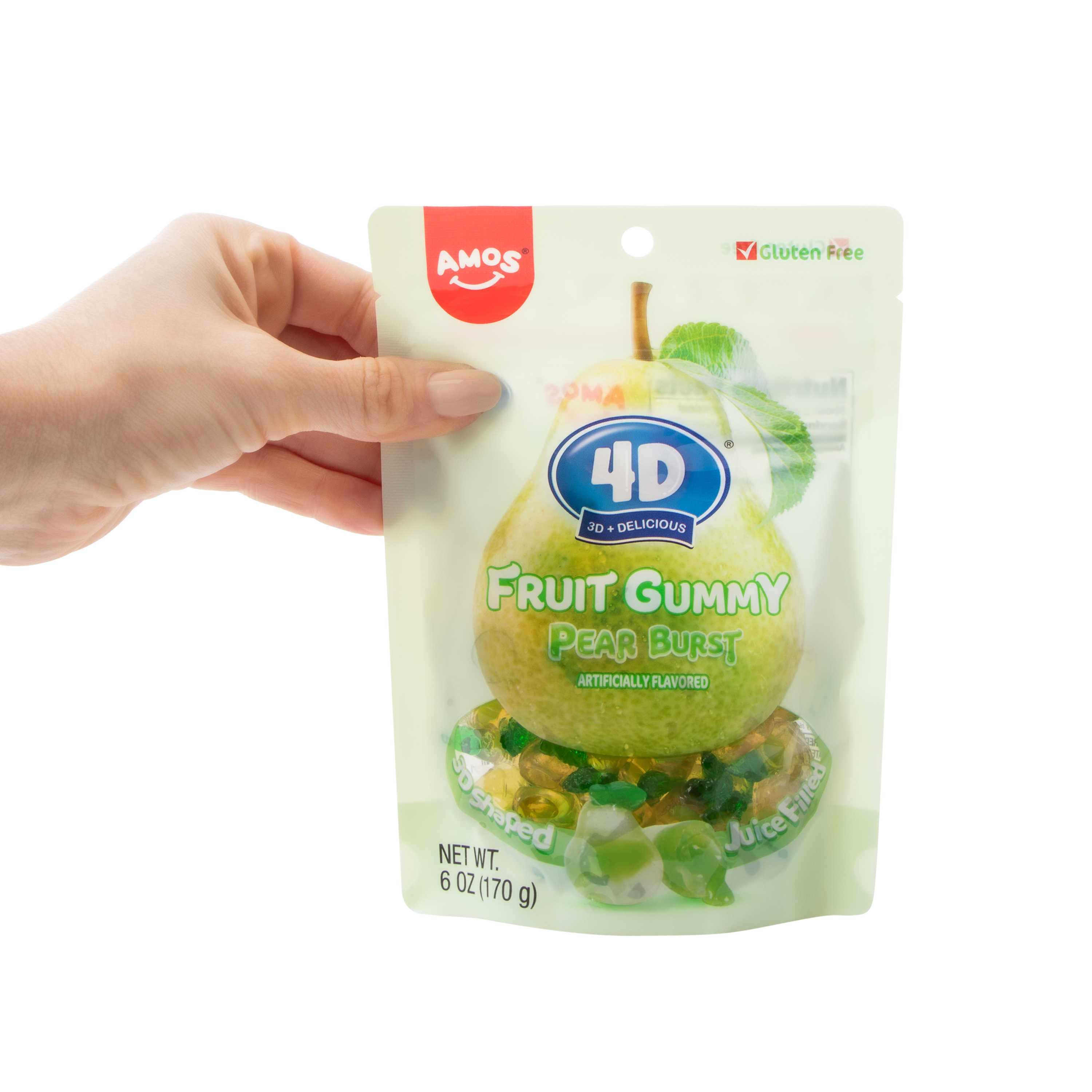 Amos® 4D® Pear Burst Fruit Gummy 6oz
