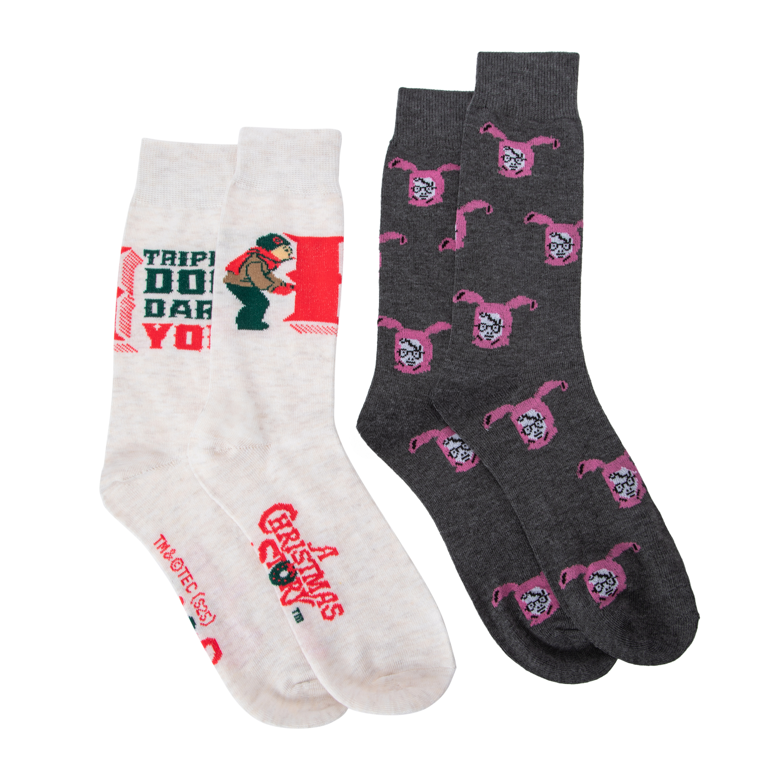 Christmas-Themed Licensed Crew Socks 2-Pairs