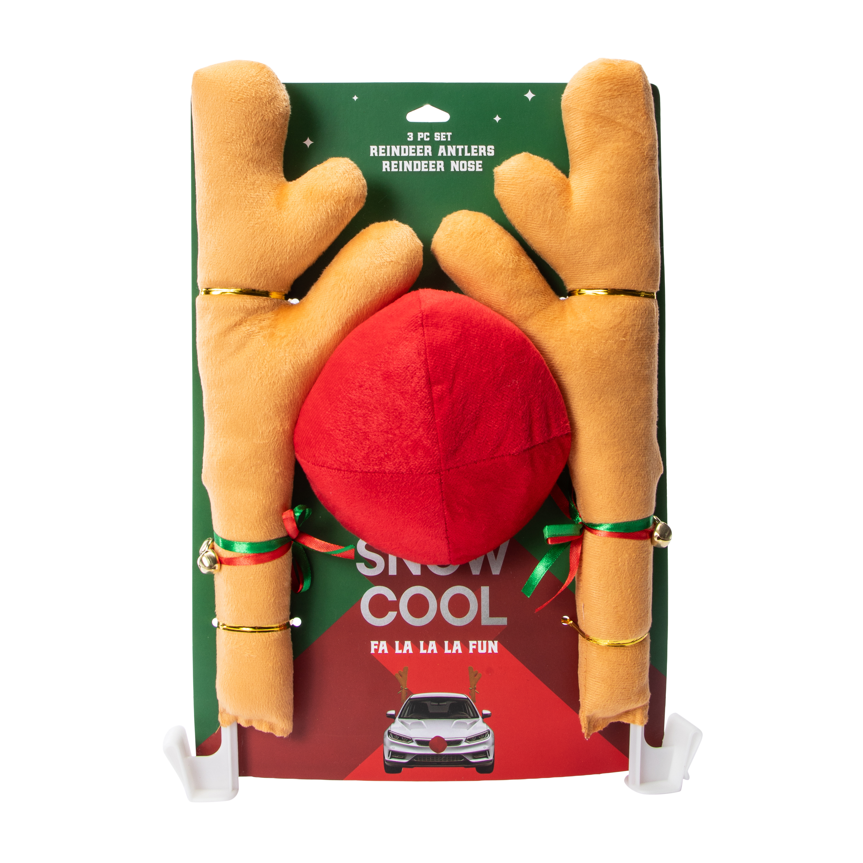 Christmas Reindeer Antlers & Nose Car Décor Set