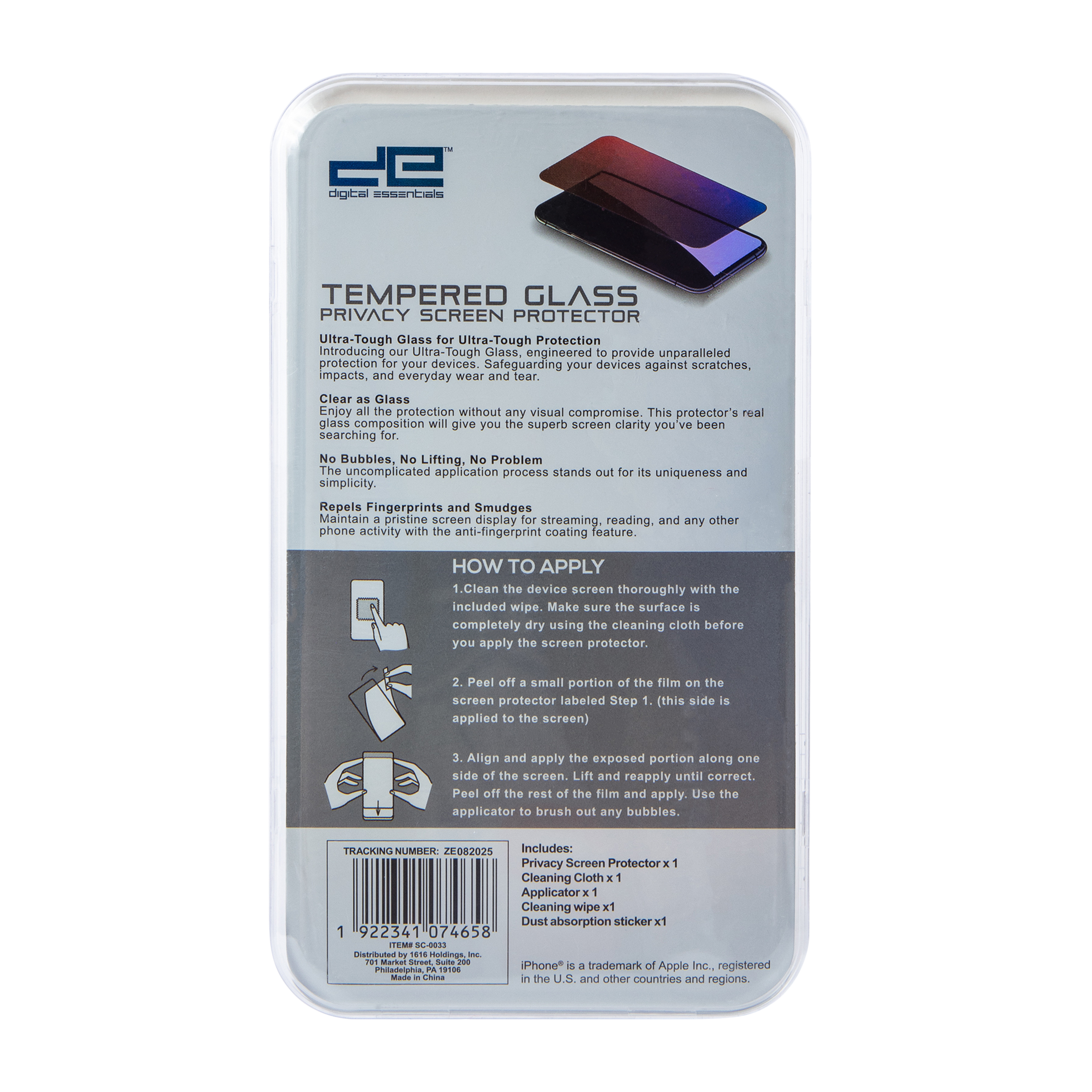 iPhone 17 Pro® Tempered Glass Privacy Screen Protector