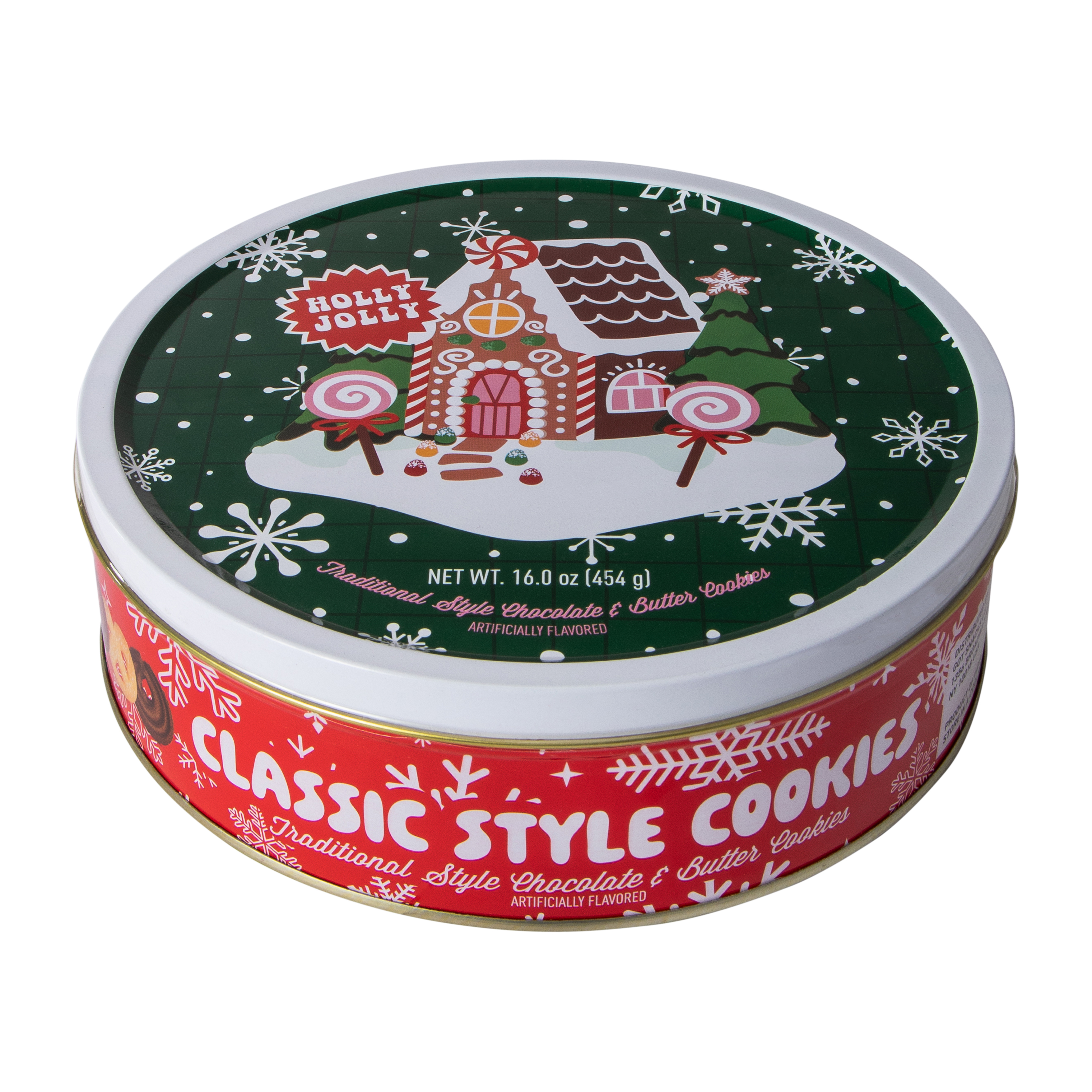 Holly Jolly Traditional Style Chocolate & Butter Cookies 16oz