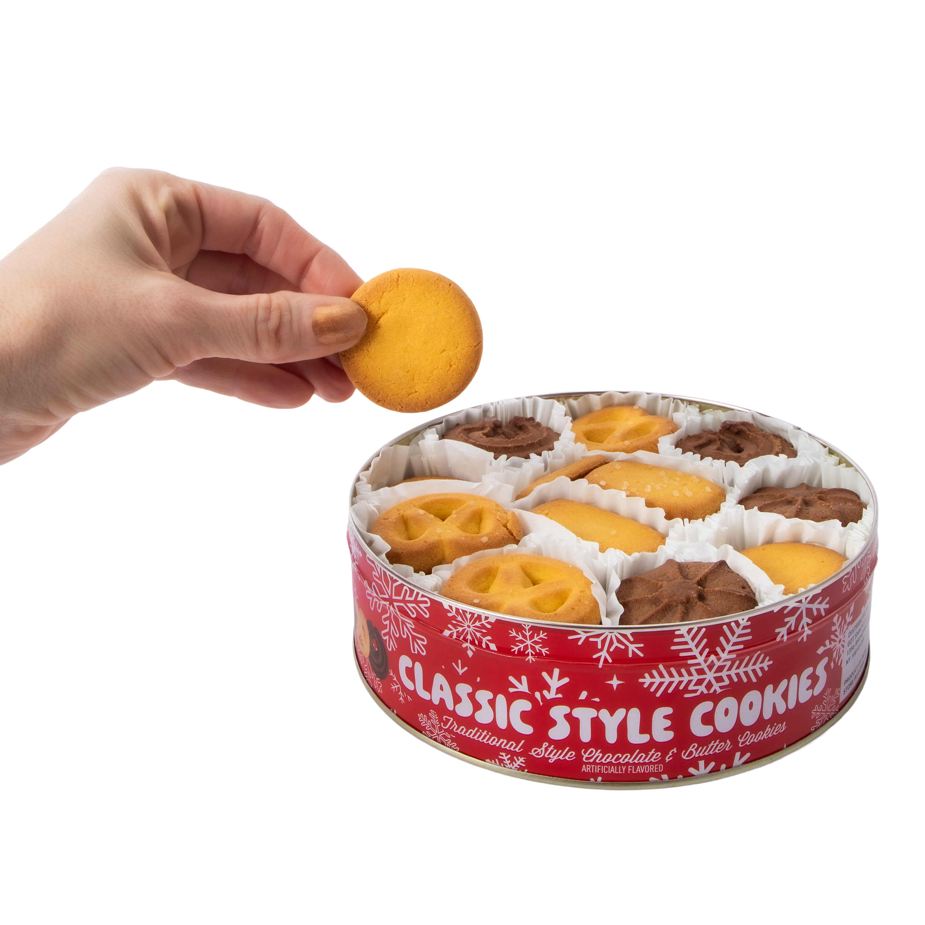 Holly Jolly Traditional Style Chocolate & Butter Cookies 16oz