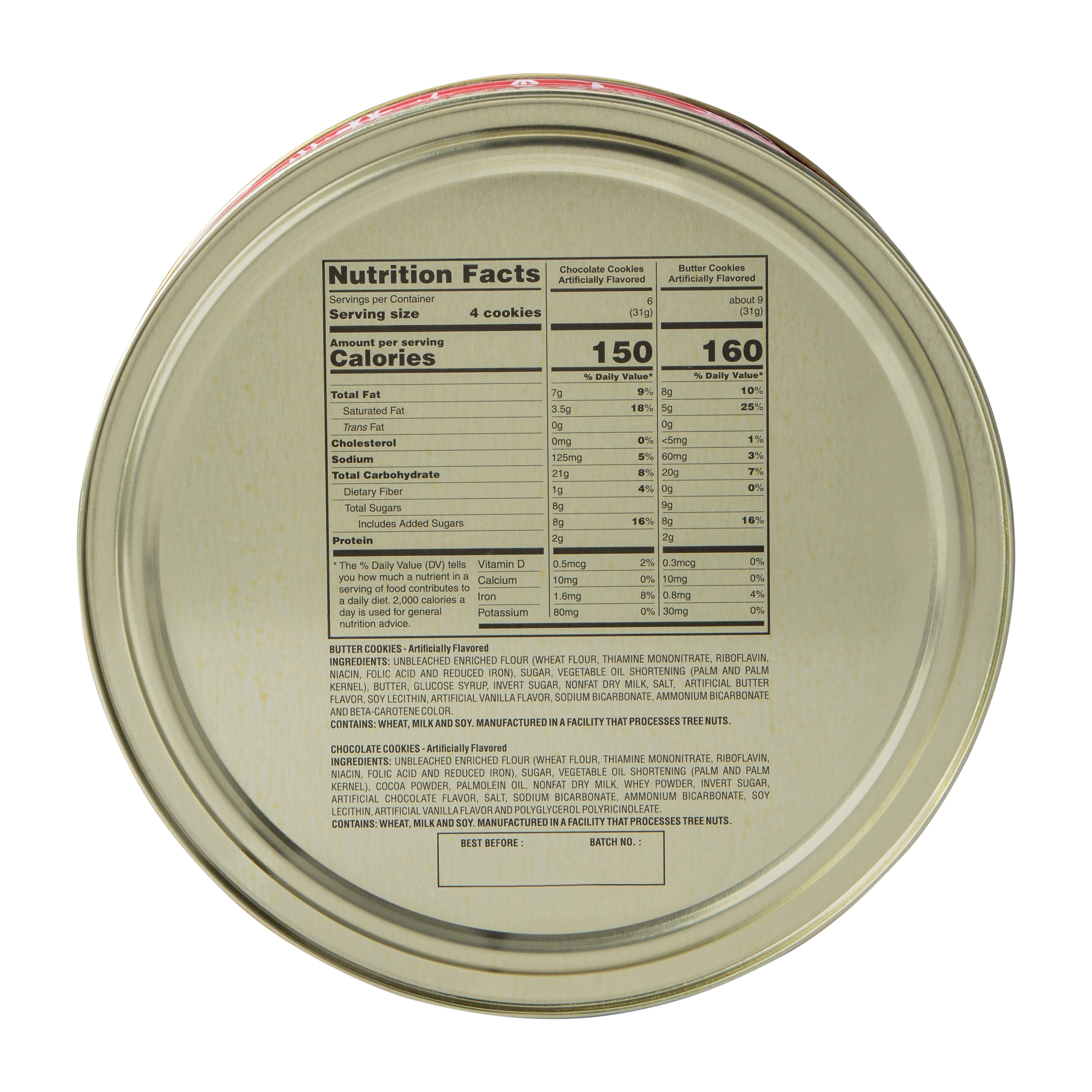 Holly Jolly Traditional Style Chocolate & Butter Cookies 16oz