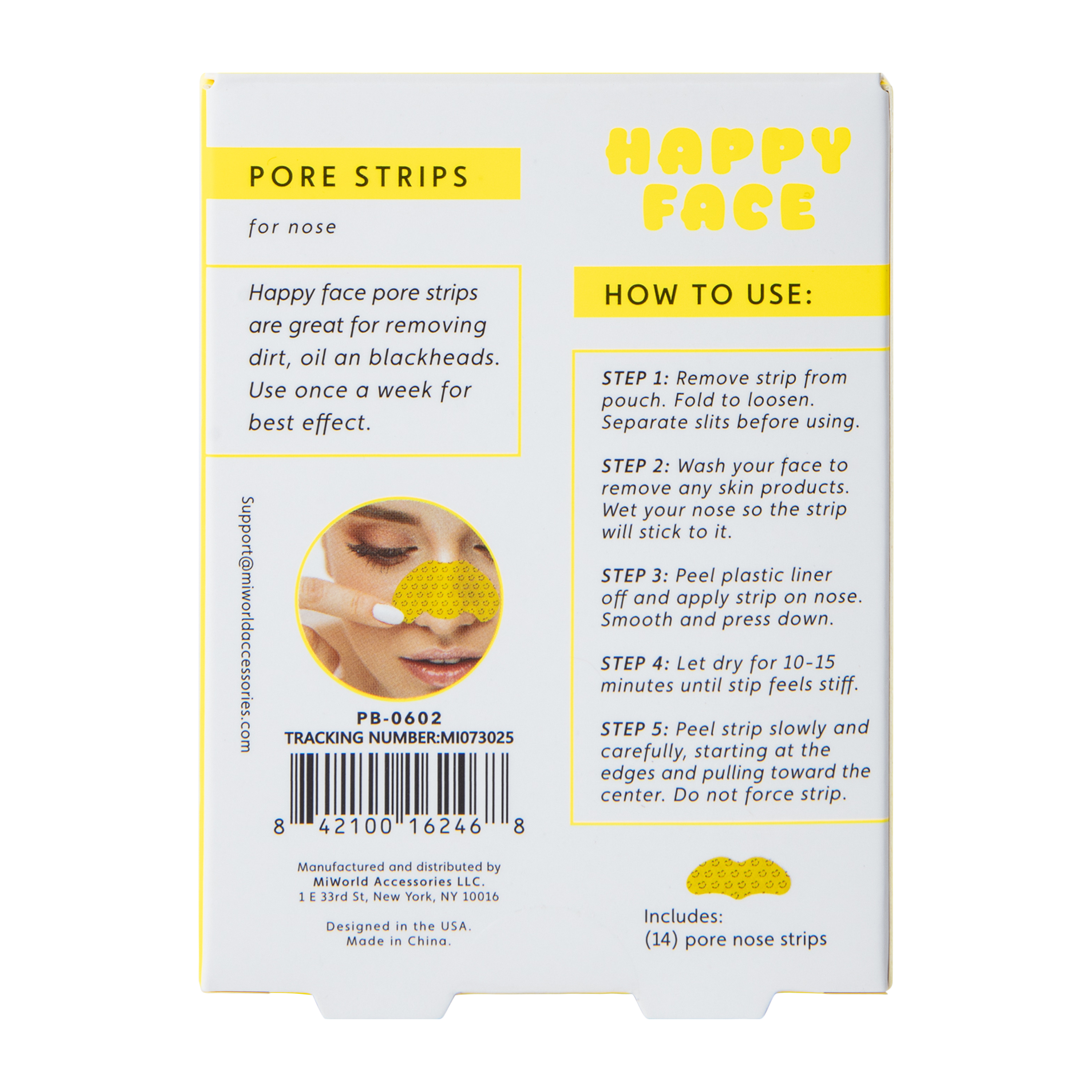 Happy Face Pore Nose Strips 14-Pack