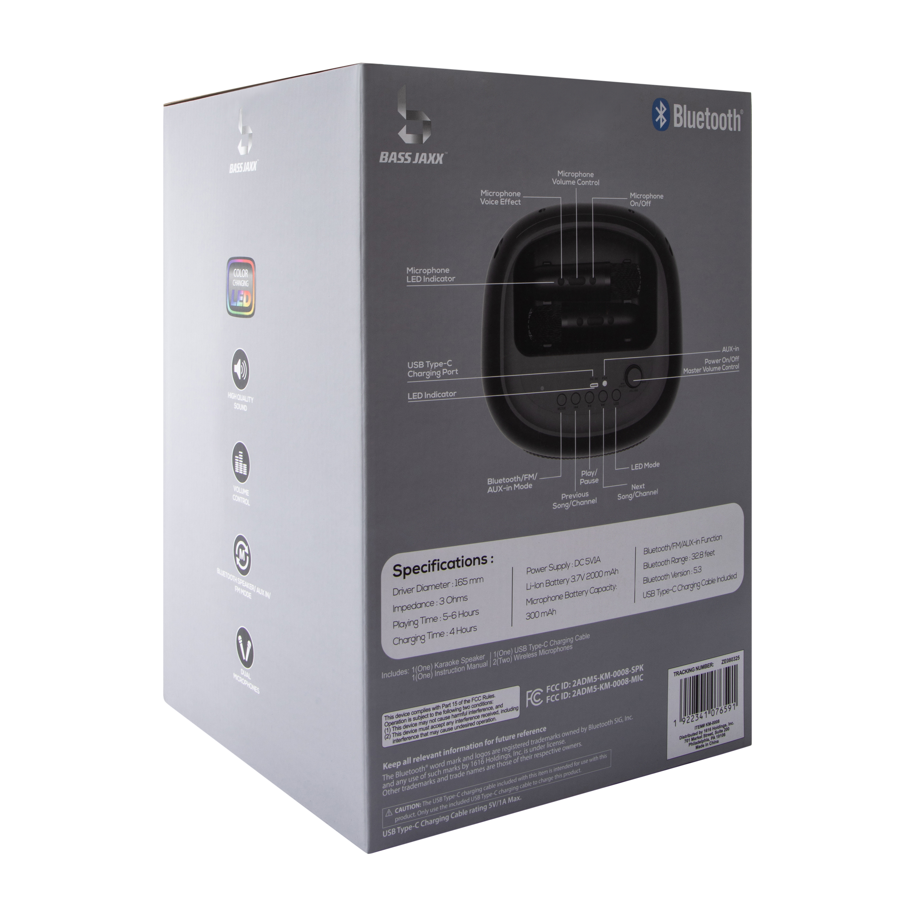 Bass Jaxx™ Karaoke Speaker With Wireless Microphones