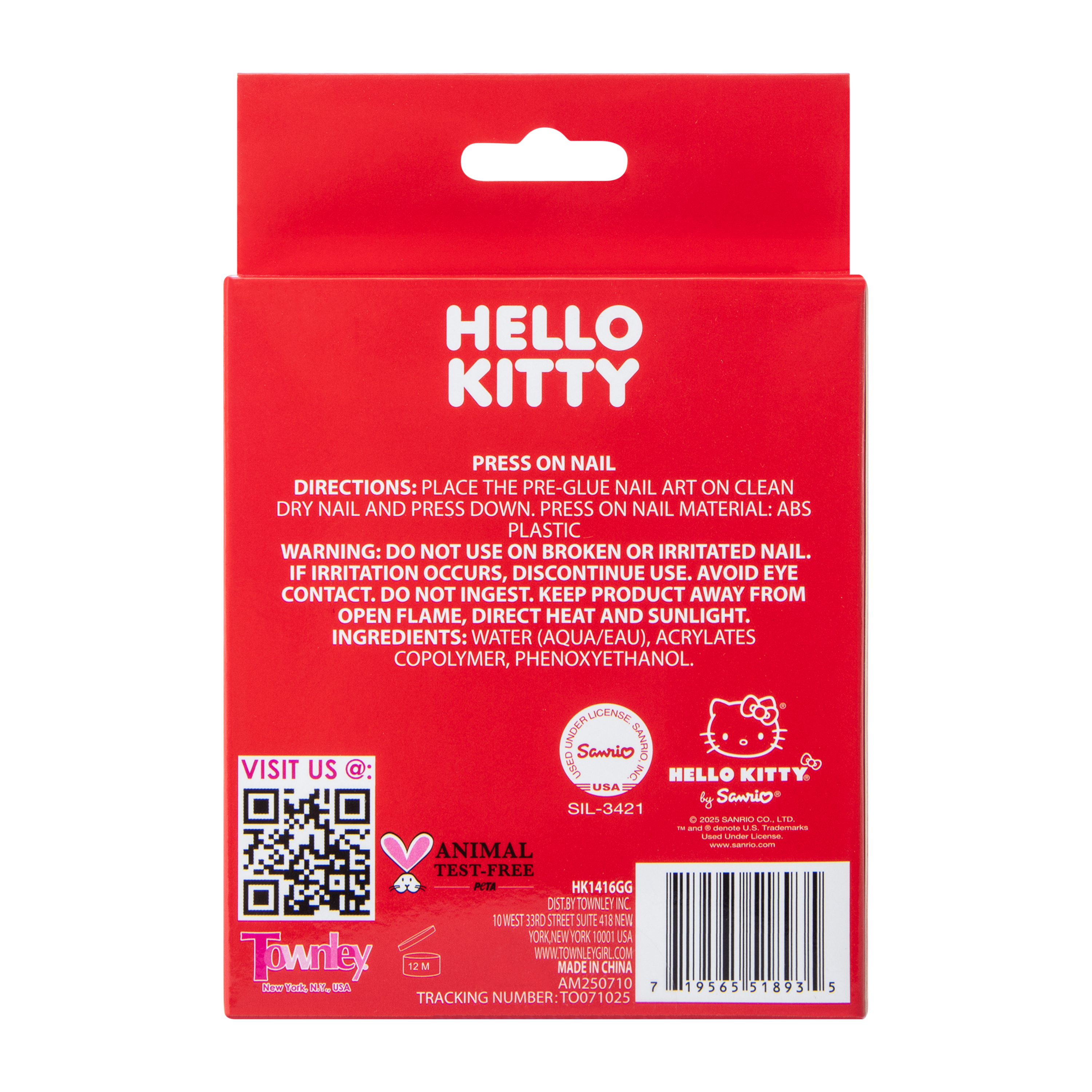 Hello Kitty® 3D Press On Nails 24-Pack
