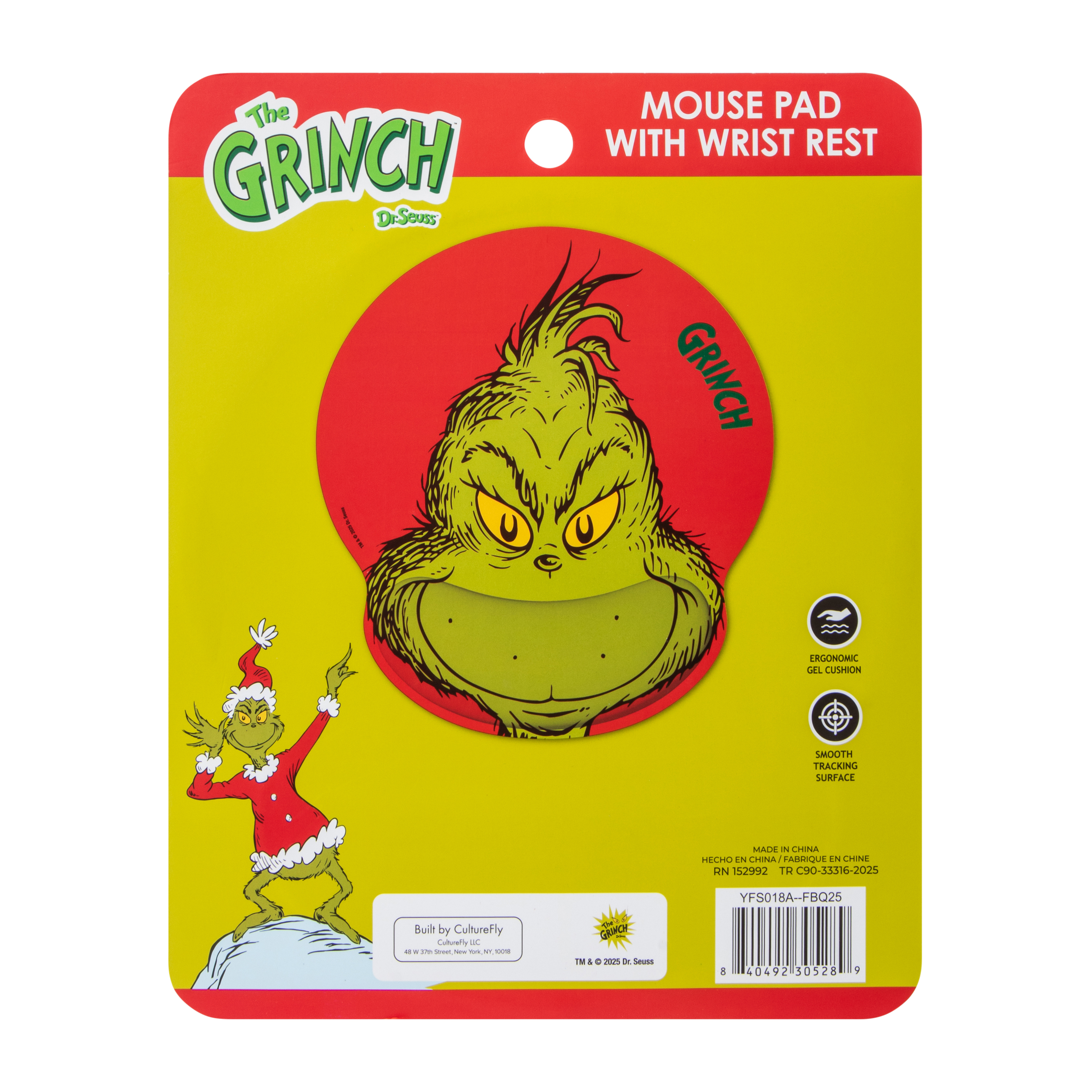 Licensed Mouse Pad With Wrist Rest 10inx9in