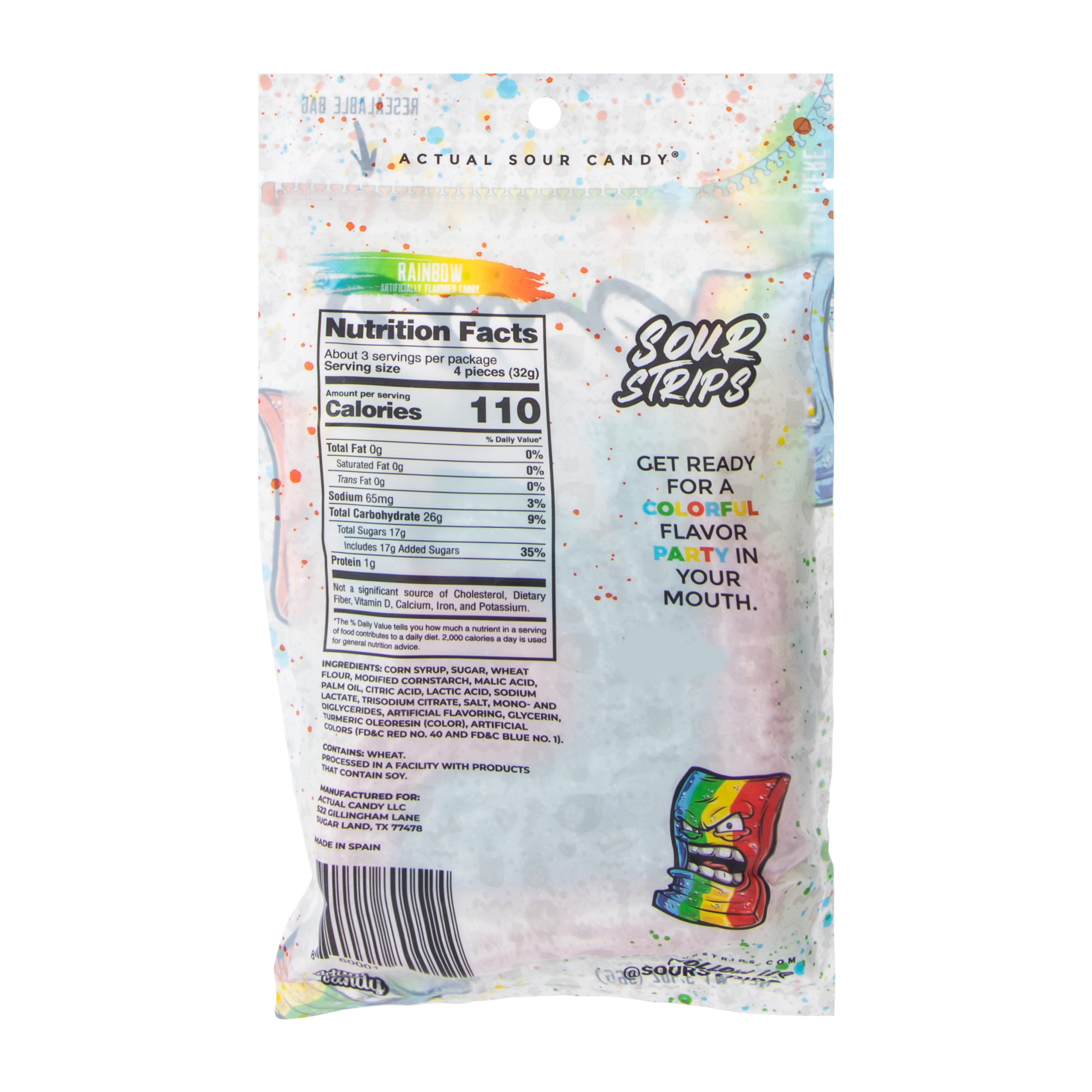 Sour Strips® Rainbow Flavored Candy 3.4oz