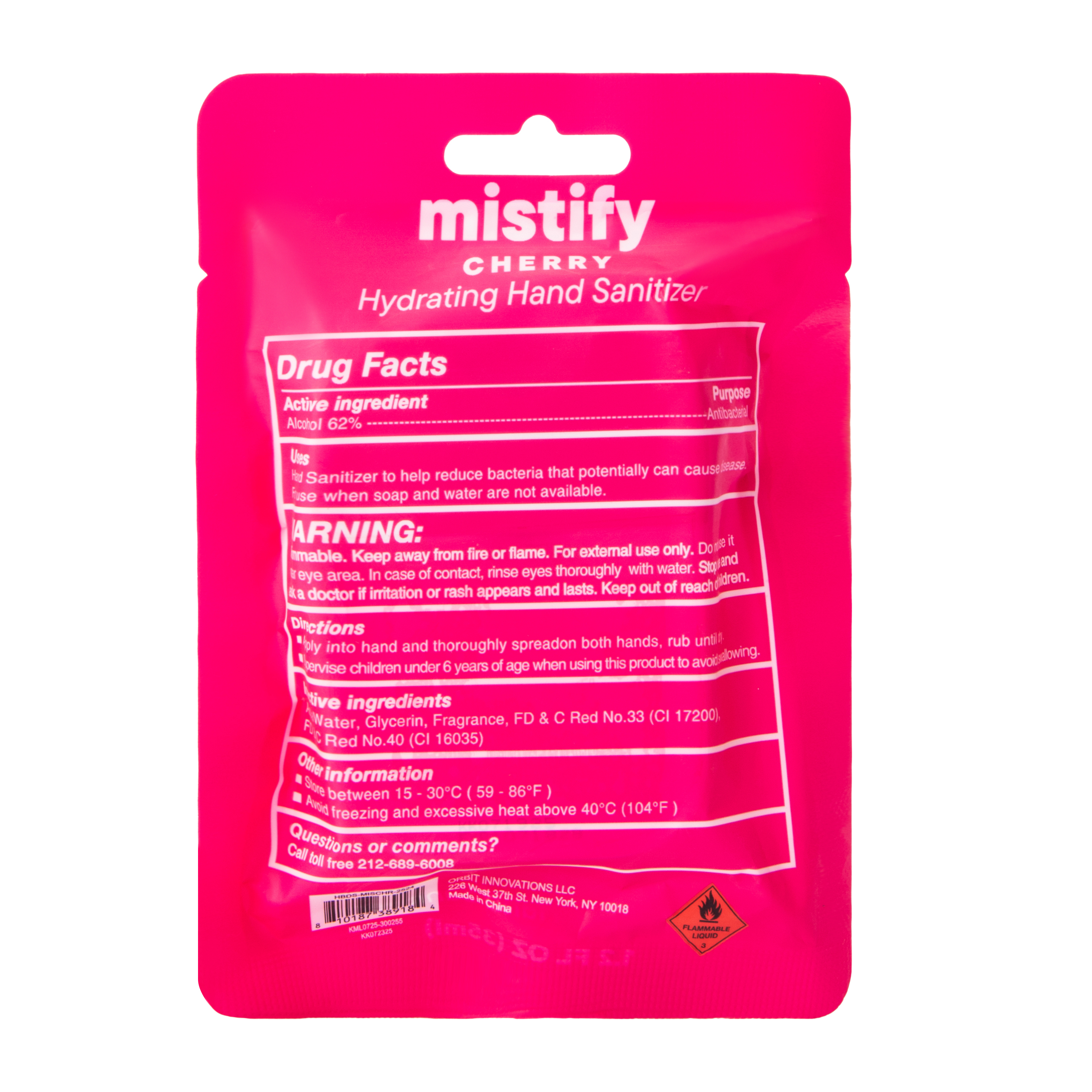 Mistify Cherry Hydrating Hand Sanitizer 1.2oz