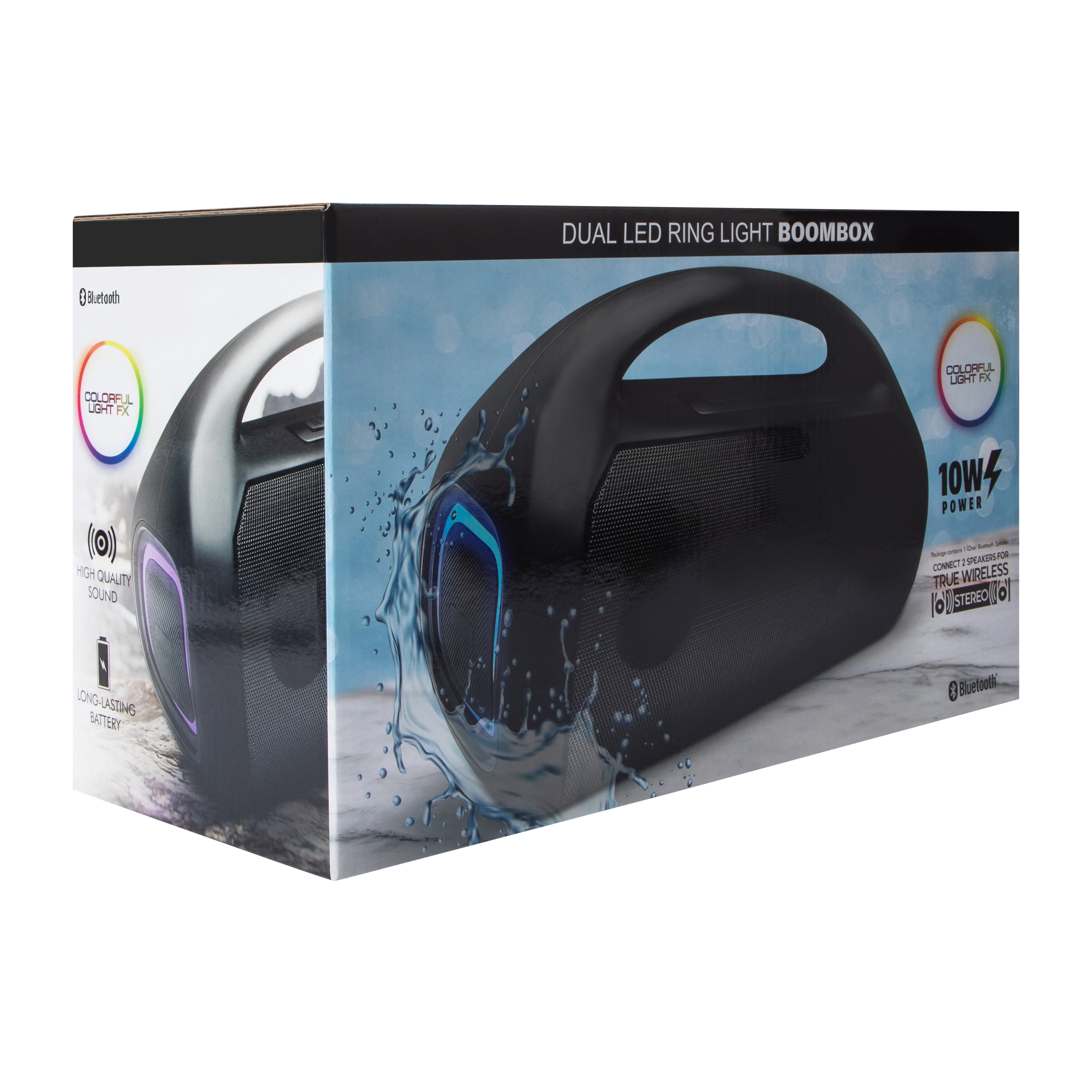 Dual LED Ring Light Boombox