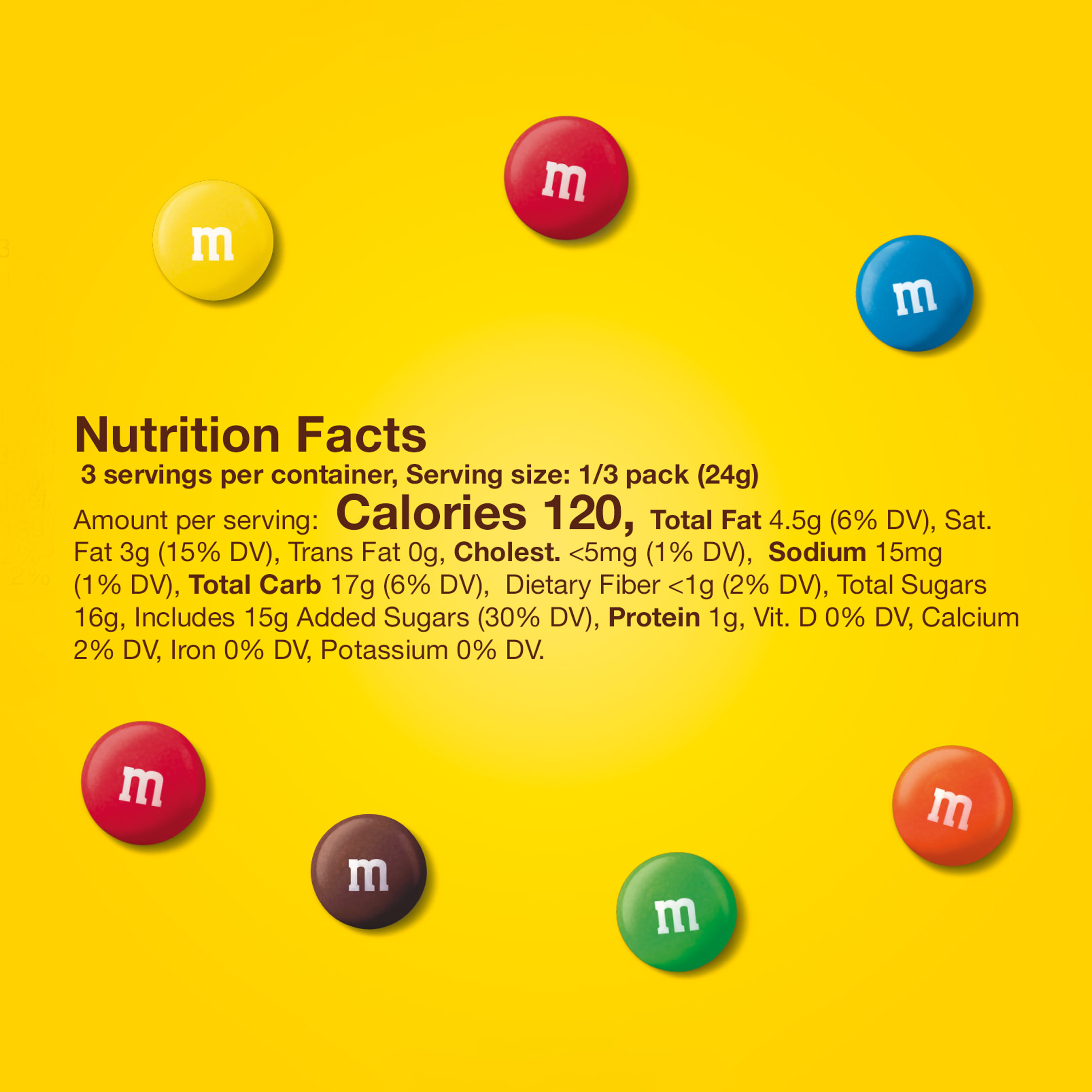 M&M'S Milk Chocolate Candy Peg Bag, 2.55 oz