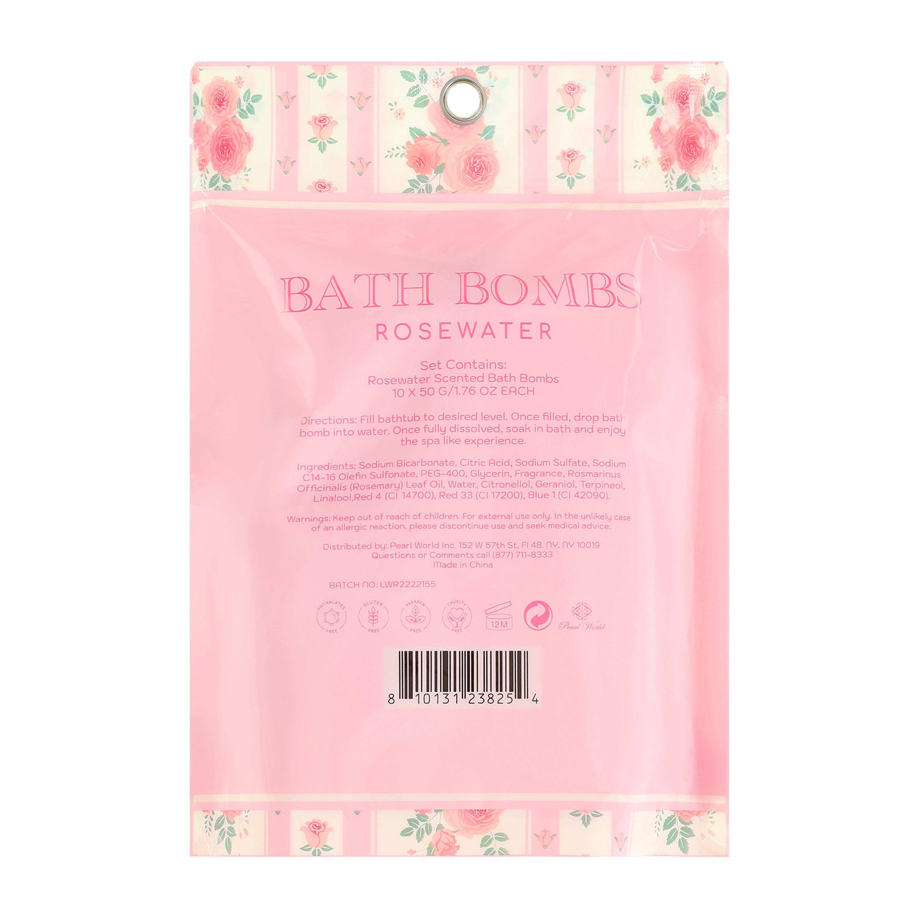 Bath Bombs Rosewater 10-Count Pack