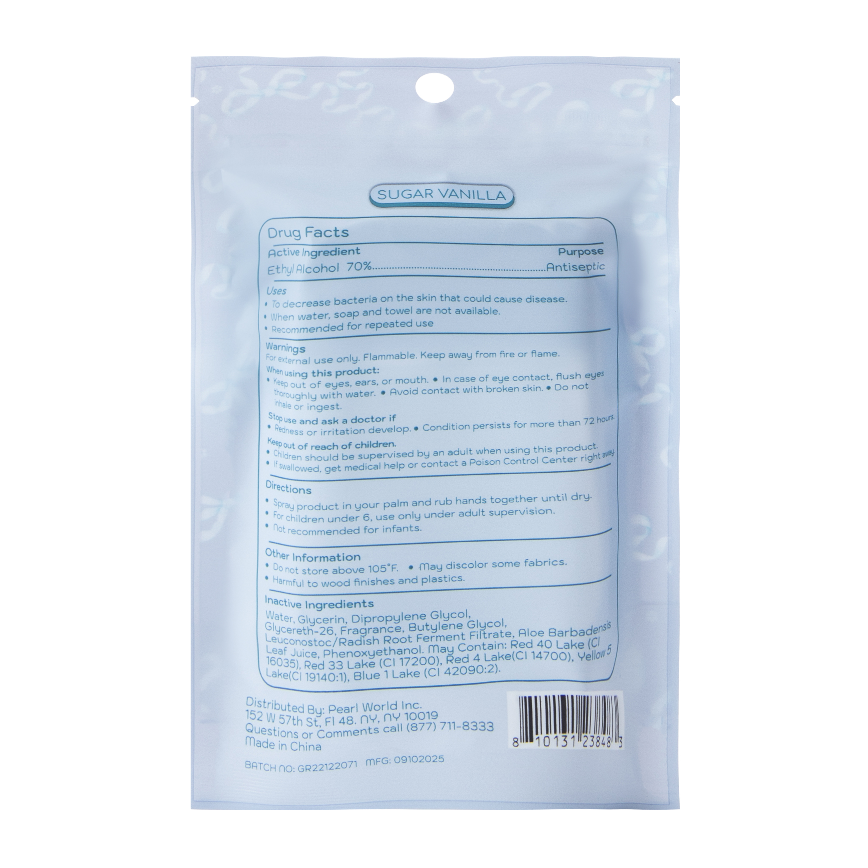 Sugar Vanilla Hand Sanitizer 1.35oz