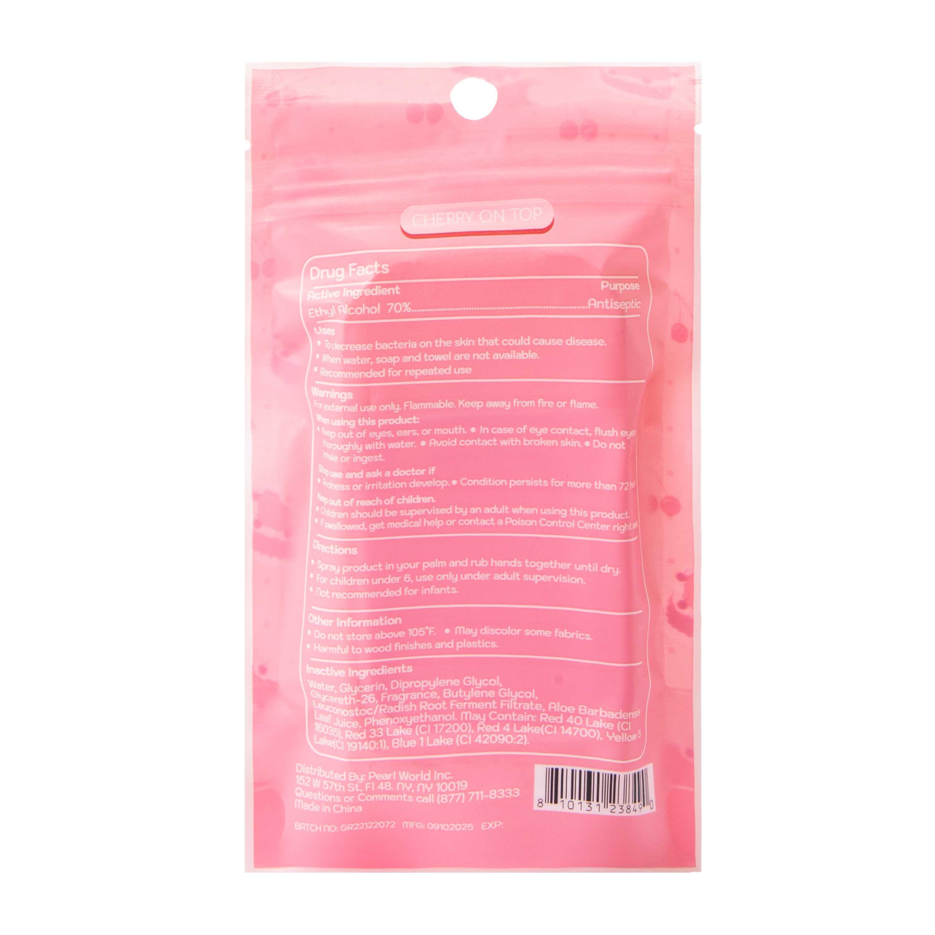 Cherry On Top Hand Sanitizer 1.35oz