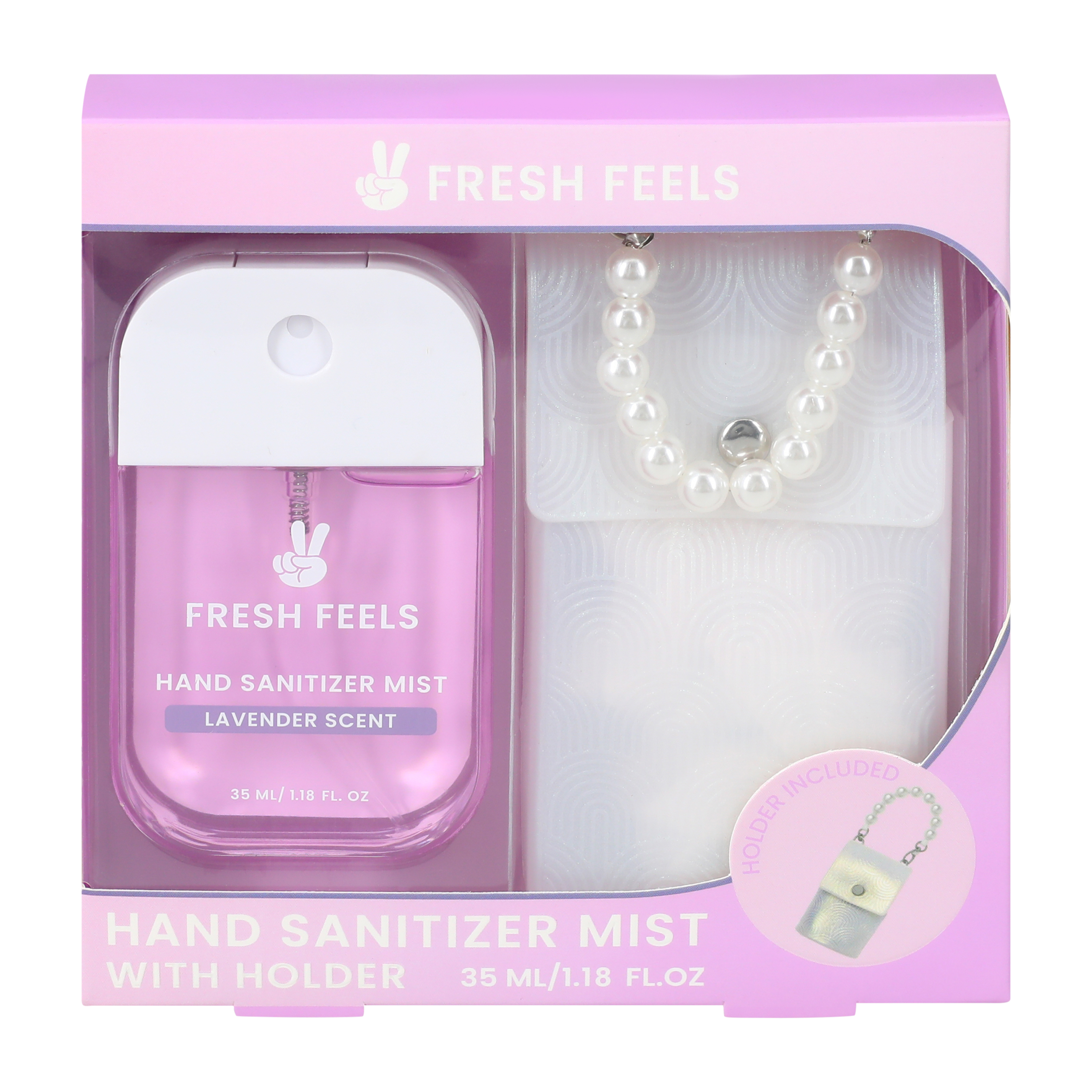 Fresh Feels Lavender Scent Hand Sanitizer Mist With Holder Set 1.18oz