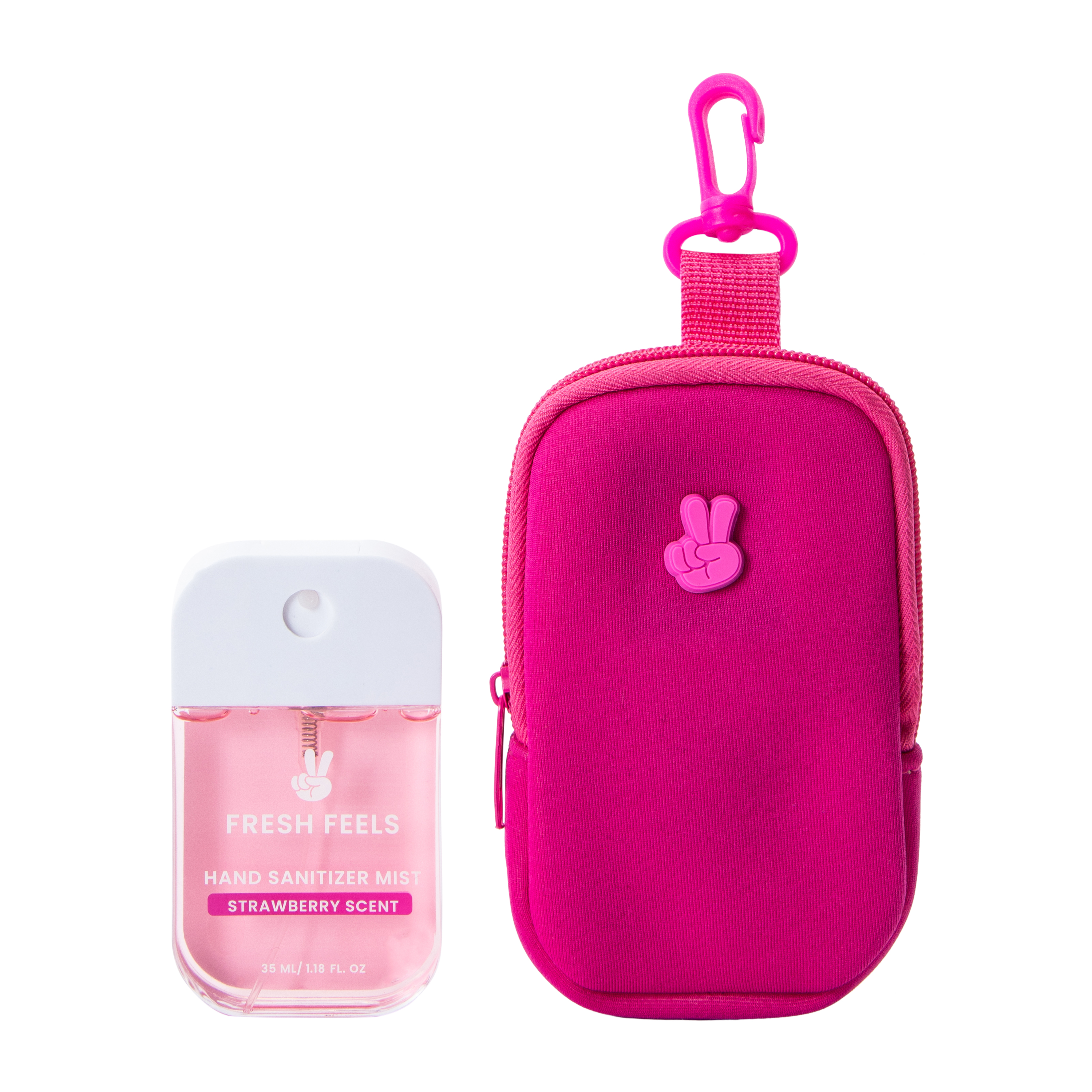 Fresh Feels Strawberry Scent Hand Sanitizer Mist With Holder 1.18oz