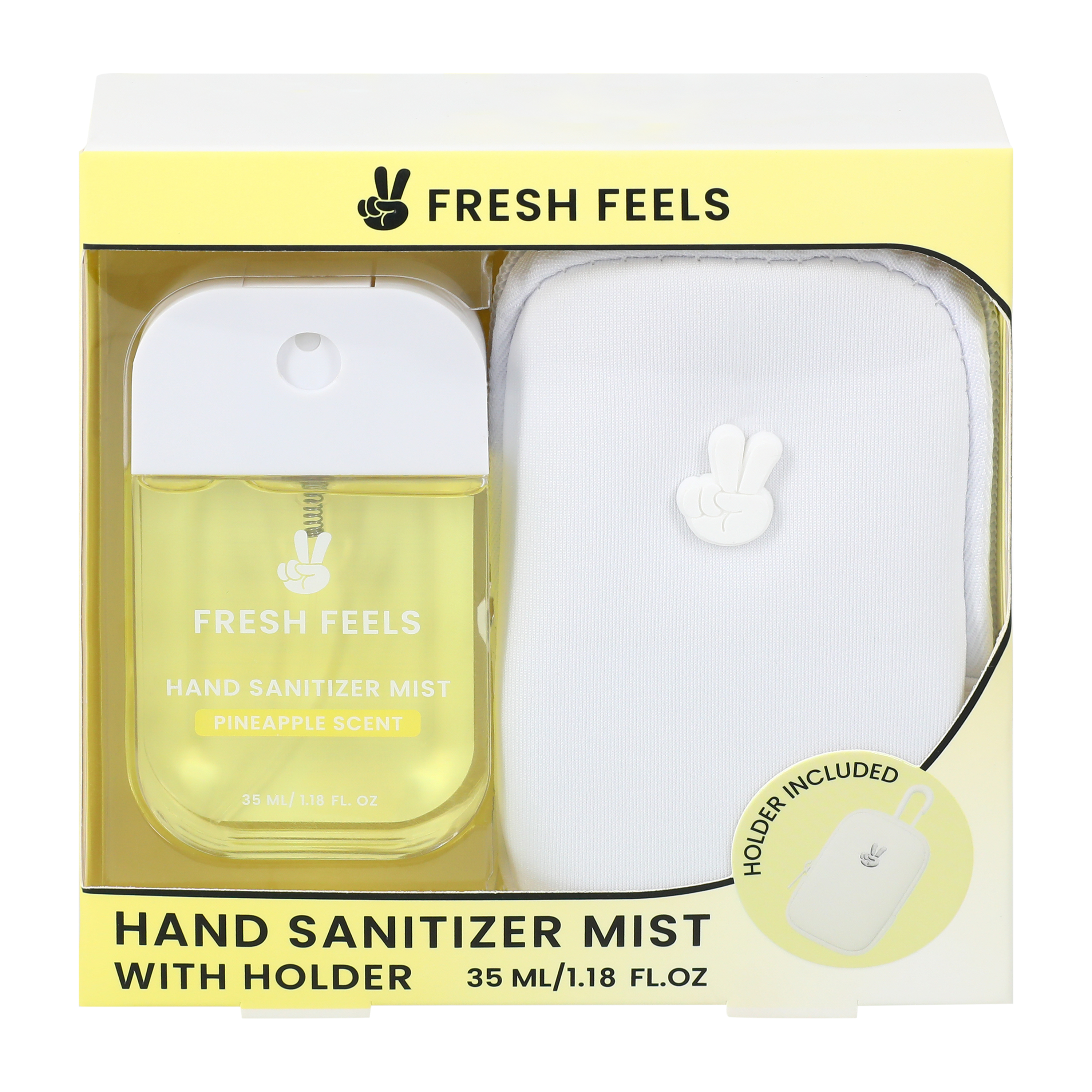 Fresh Feels Pineapple Scent Hand Sanitizer Mist With Holder Set 1.18oz