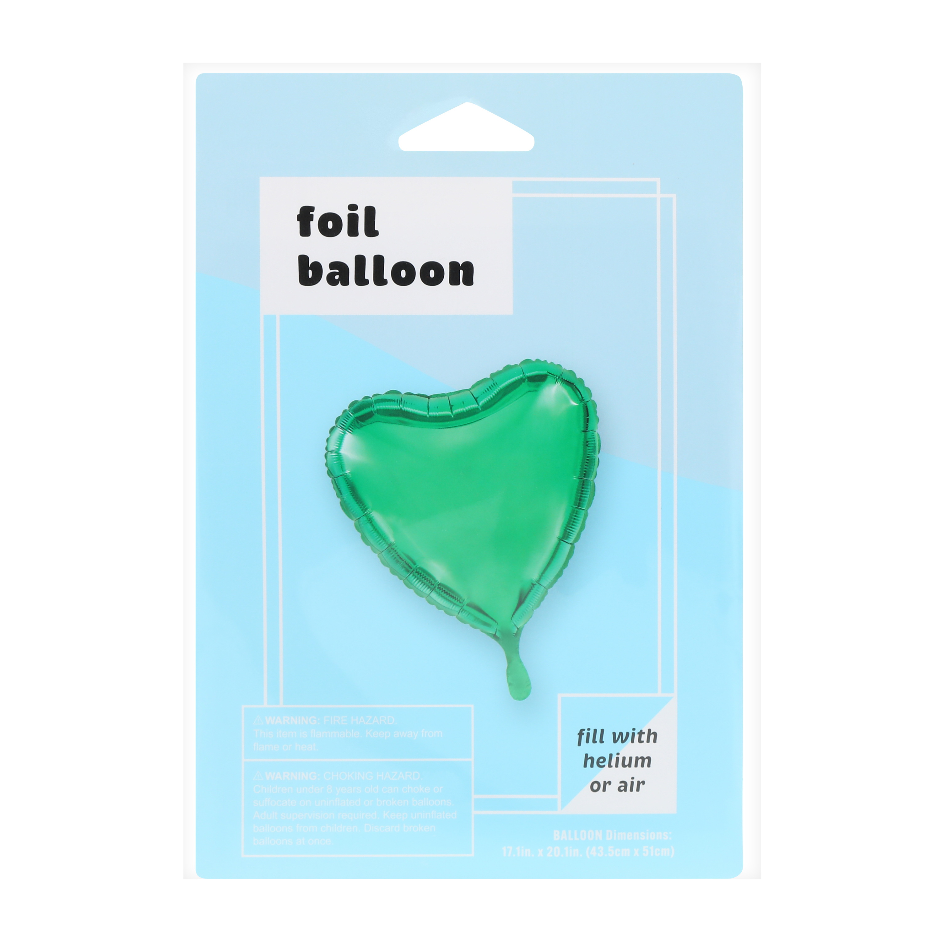 Green Foil Heart Balloon