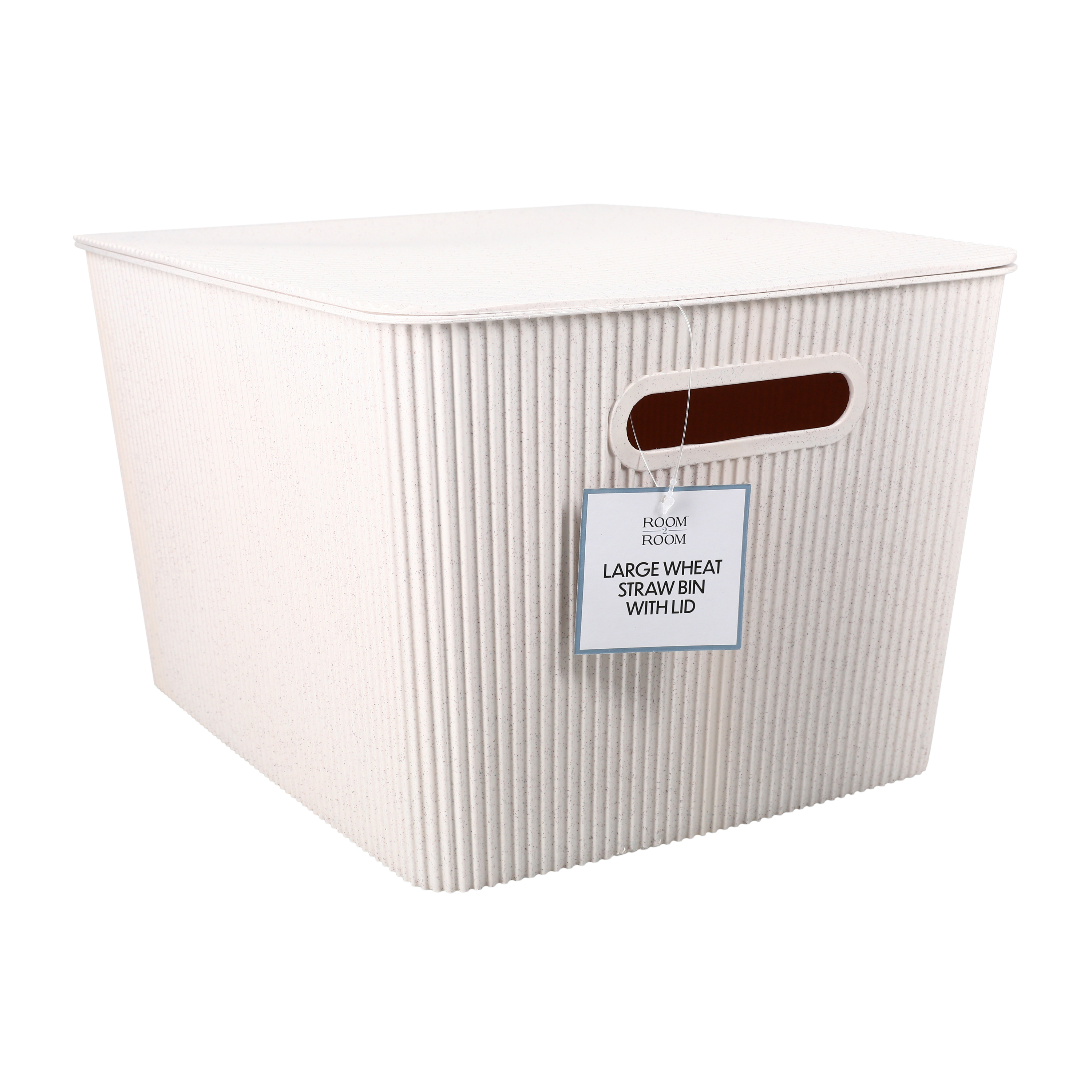 Large Wheat Straw Bin With Lid