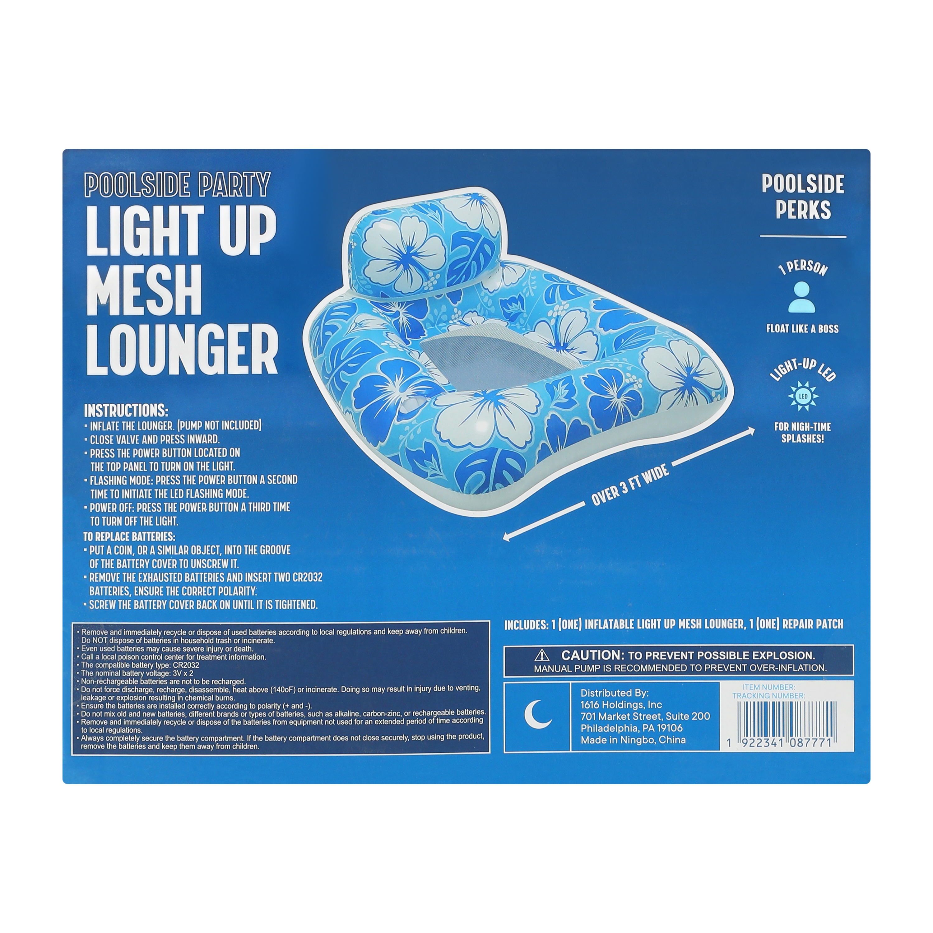 Poolside Party Light Up Mesh Lounger
