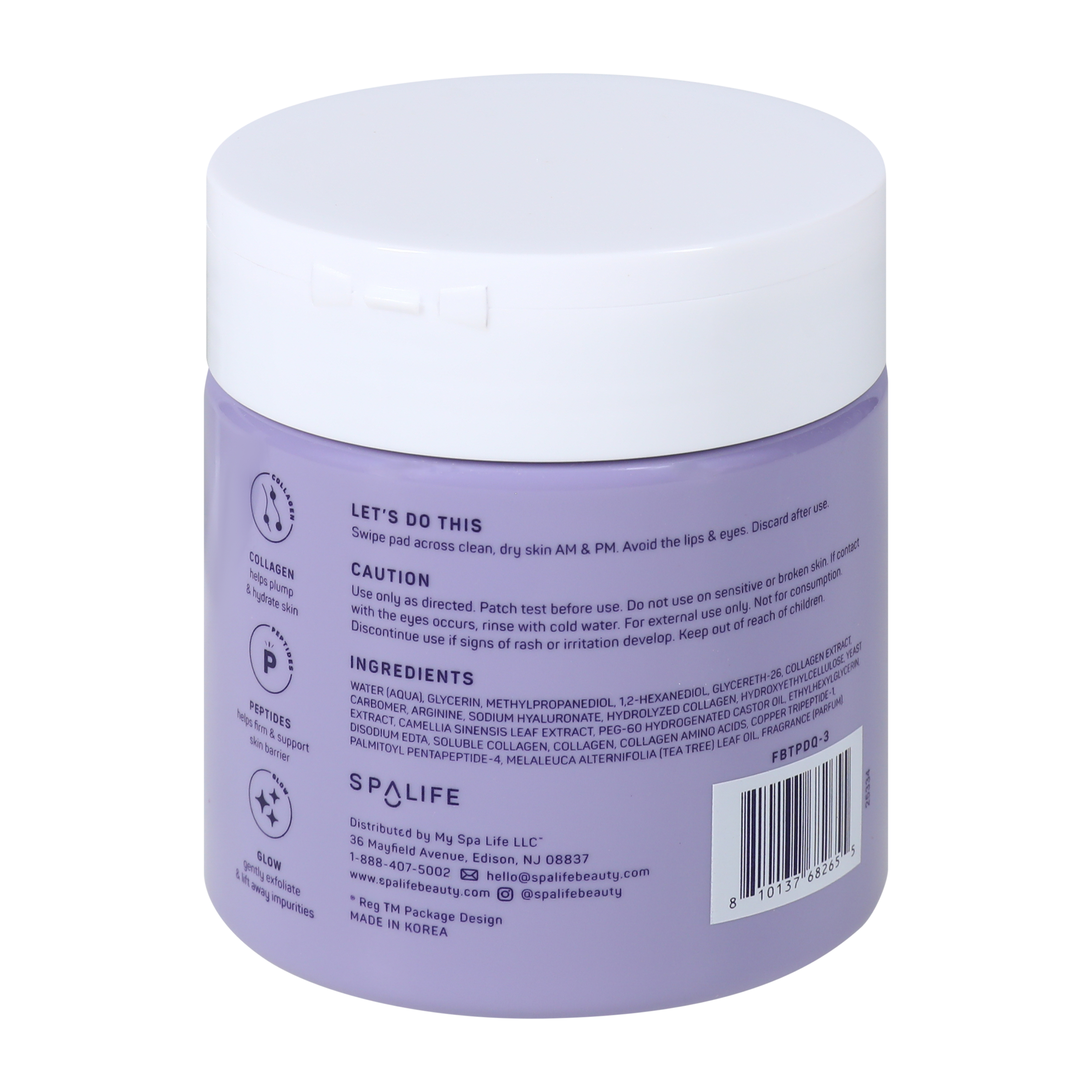 Spalife Bounce Back Firming Toner Pads 60-Pack 4.4oz